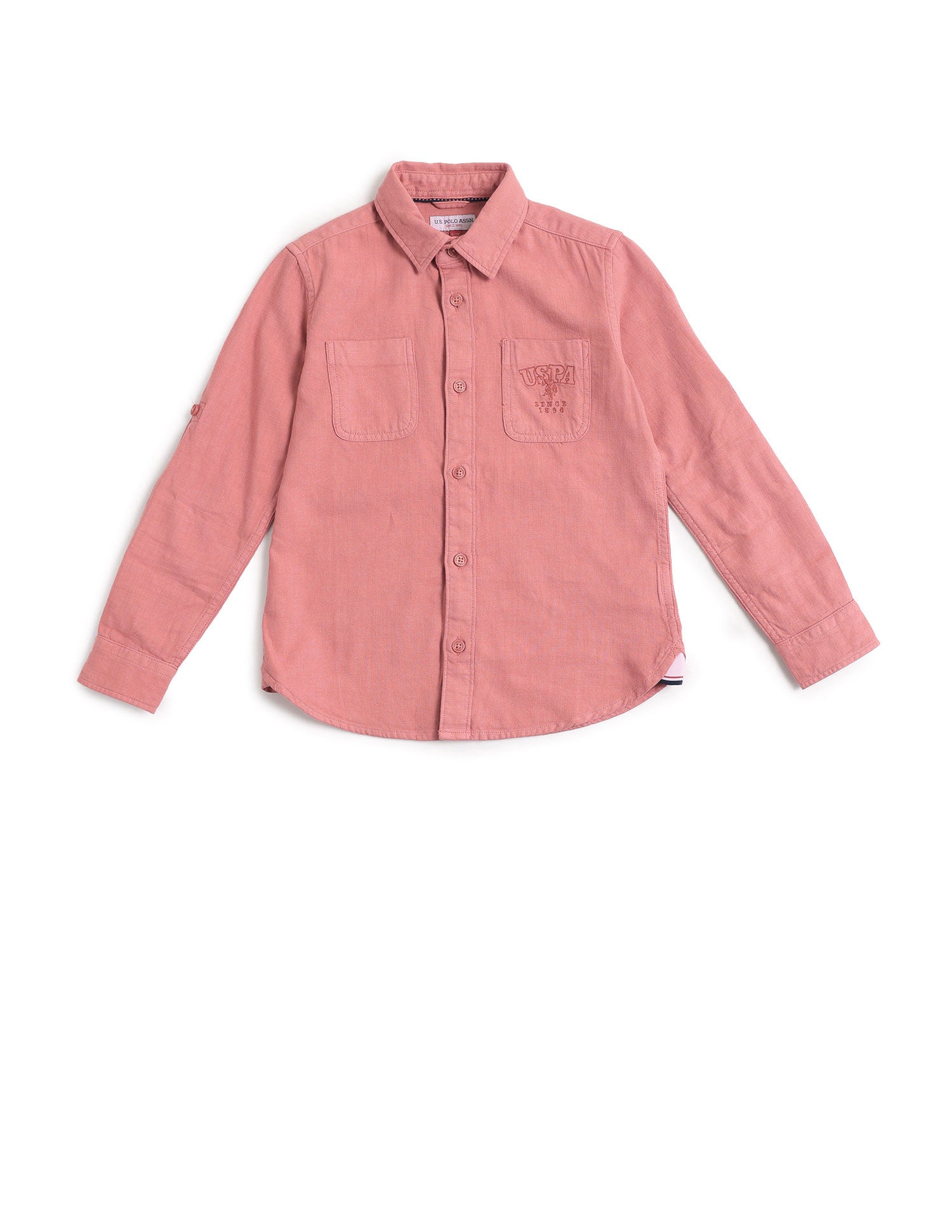 Boys Solid Regular Fit Shirt Red - U.S. POLO ASSN. | Large