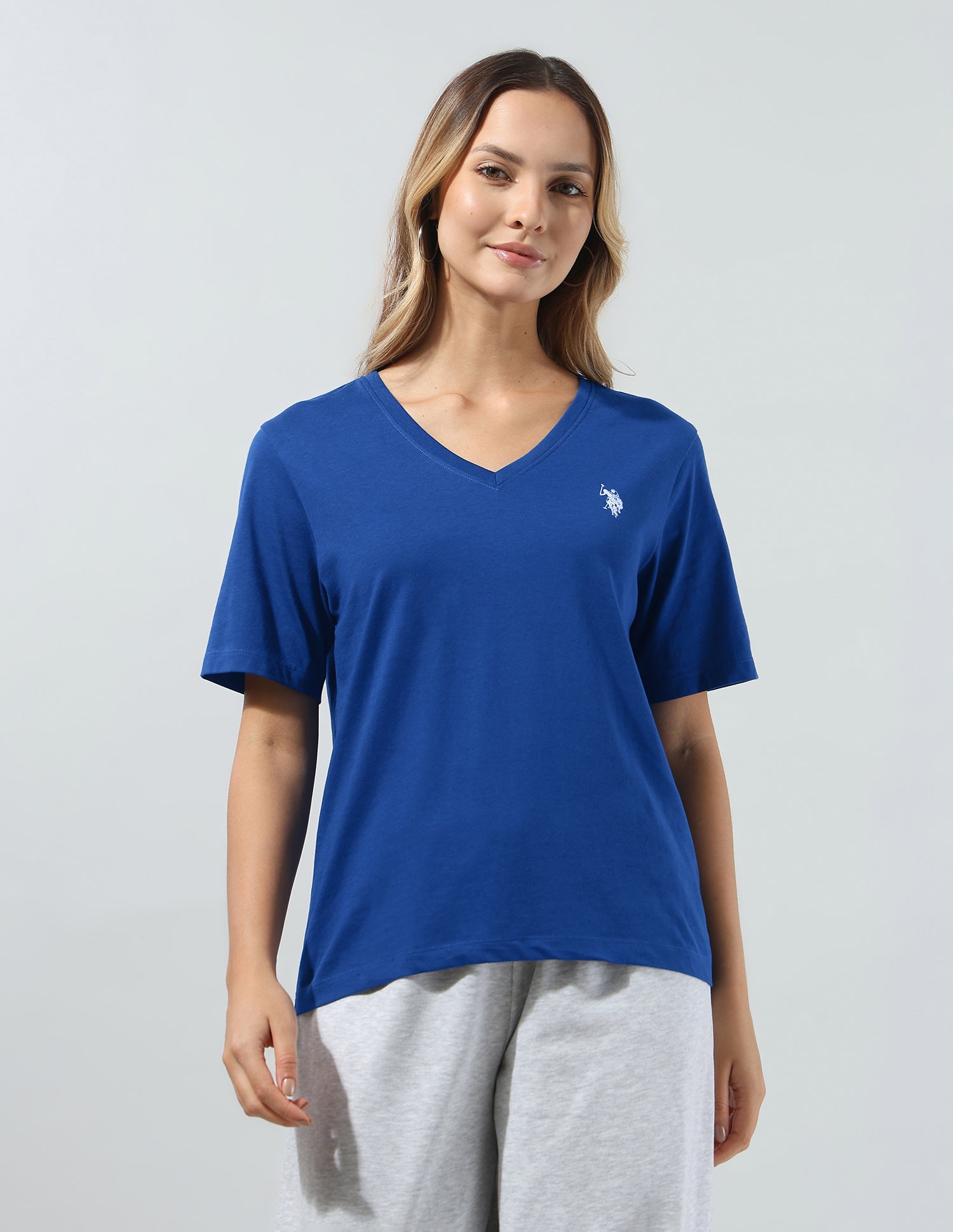 Solid Regular Fit T-Shirt Blue - U.S. Polo Assn. India | Large