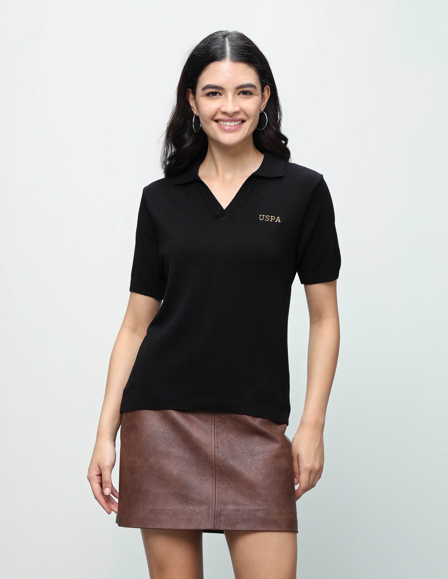 Solid Relaxed Fit Top Black - U.S. Polo Assn. India | Large