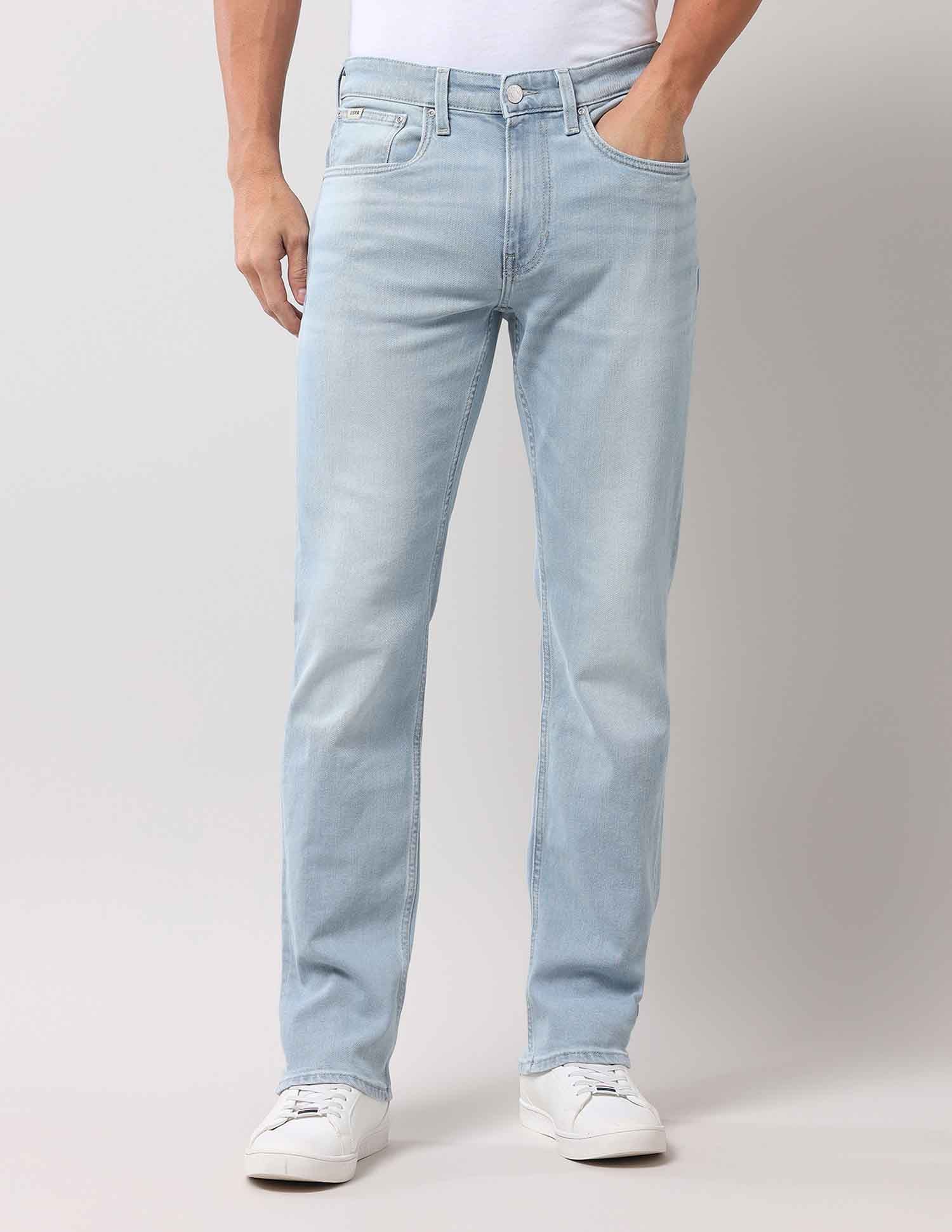 Harold Slim Straight Fit Blue Jeans Light Blue - U.S. Polo Assn. India | Large