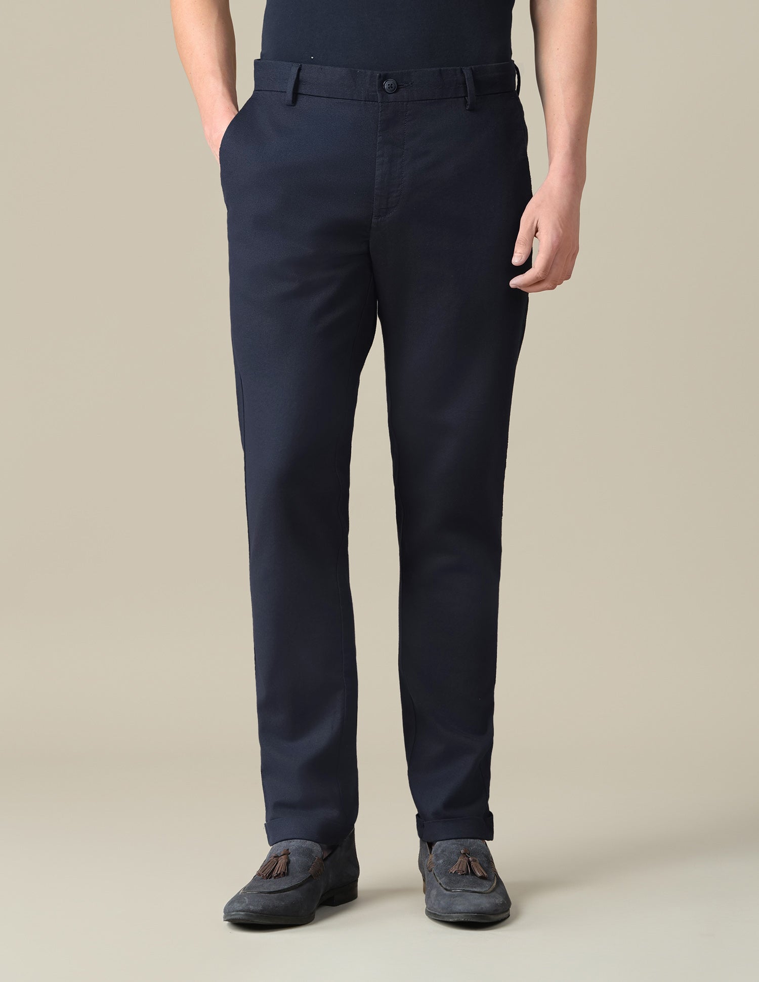 Mid Rise Denver Slim Fit Trousers Navy - U.S. Polo Assn. India | Large