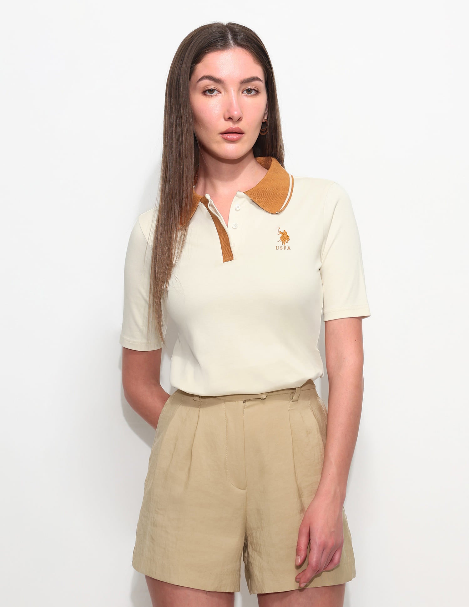 Regular Fit Brand Printed T-Shirt Ecru - U.S. Polo Assn. India | Large