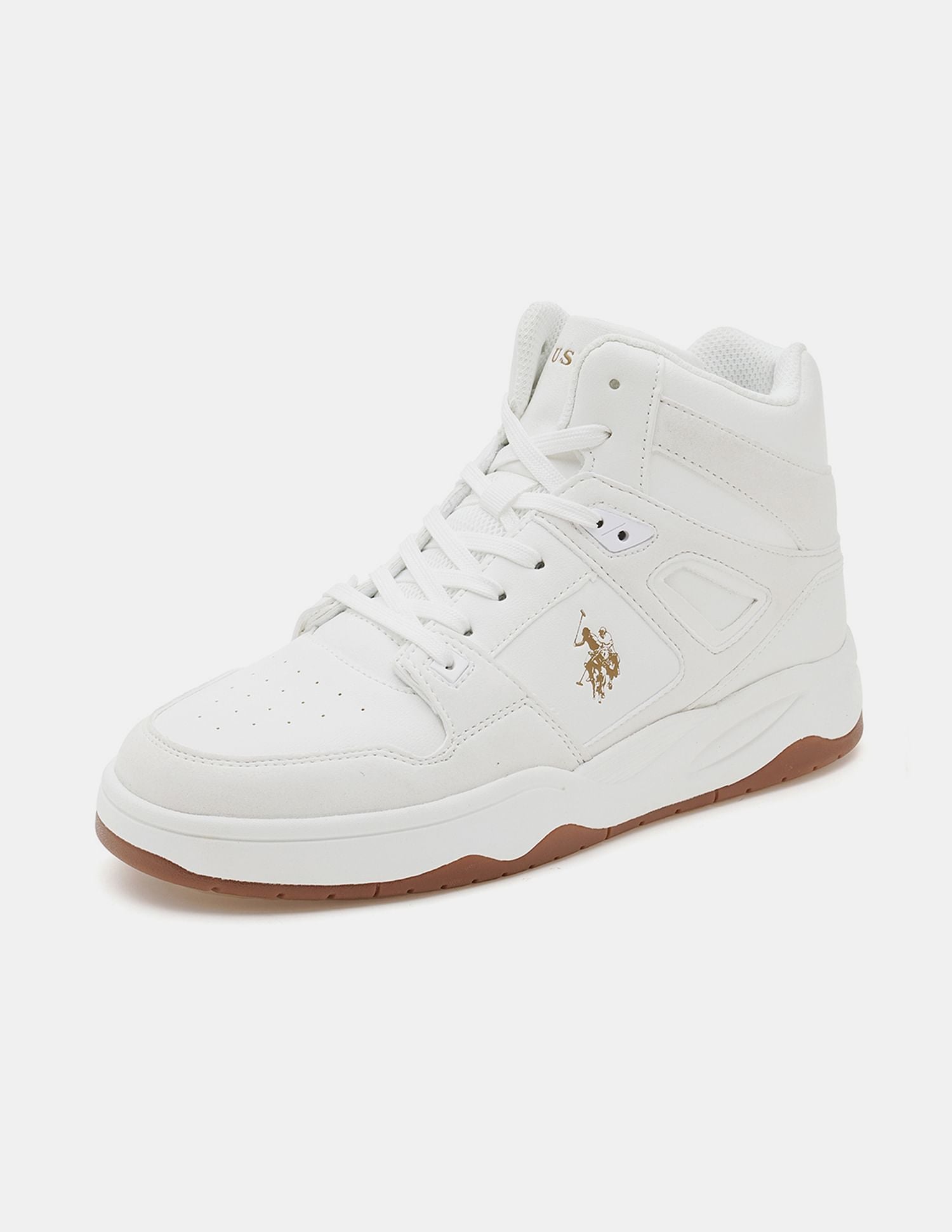 Men Bruce Mid Top Sneakers Off White - U.S. Polo Assn. India | Large
