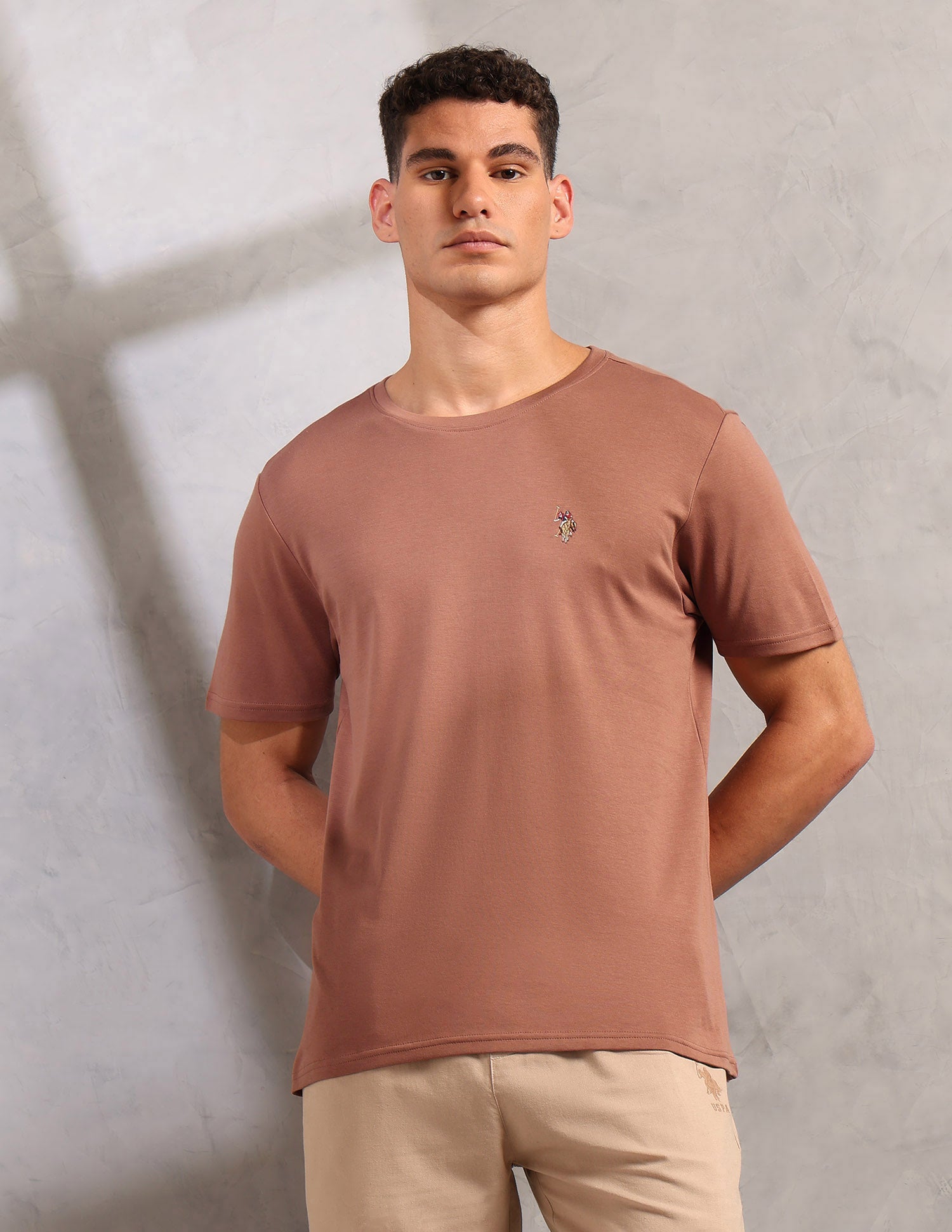 Supima Cotton Skin Safe Pe002 Lounge T-Shirt - Pack Of 1 Russet - U.S. Polo Assn. India | Large
