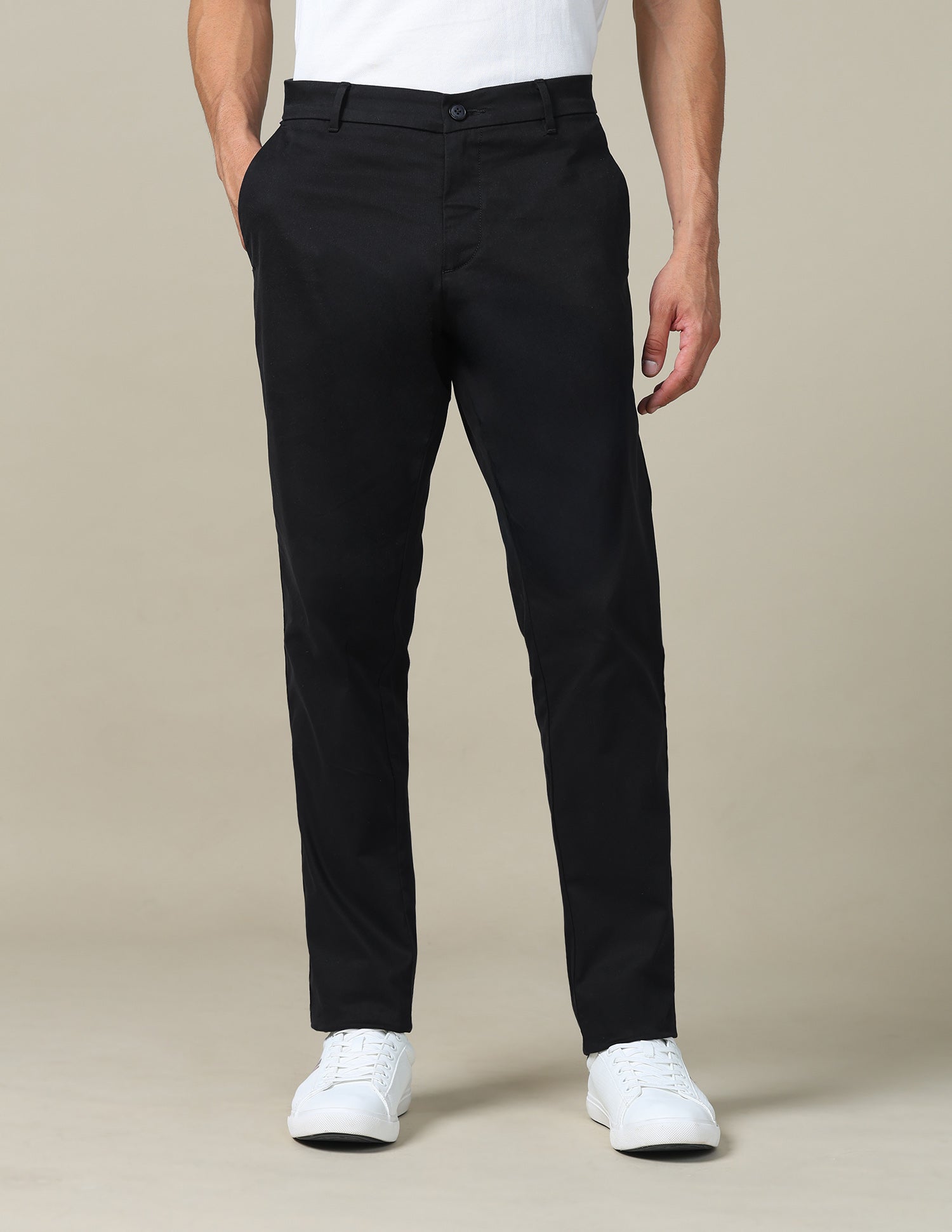 Textured Dobby Trousers Black - U.S. POLO ASSN. | Large