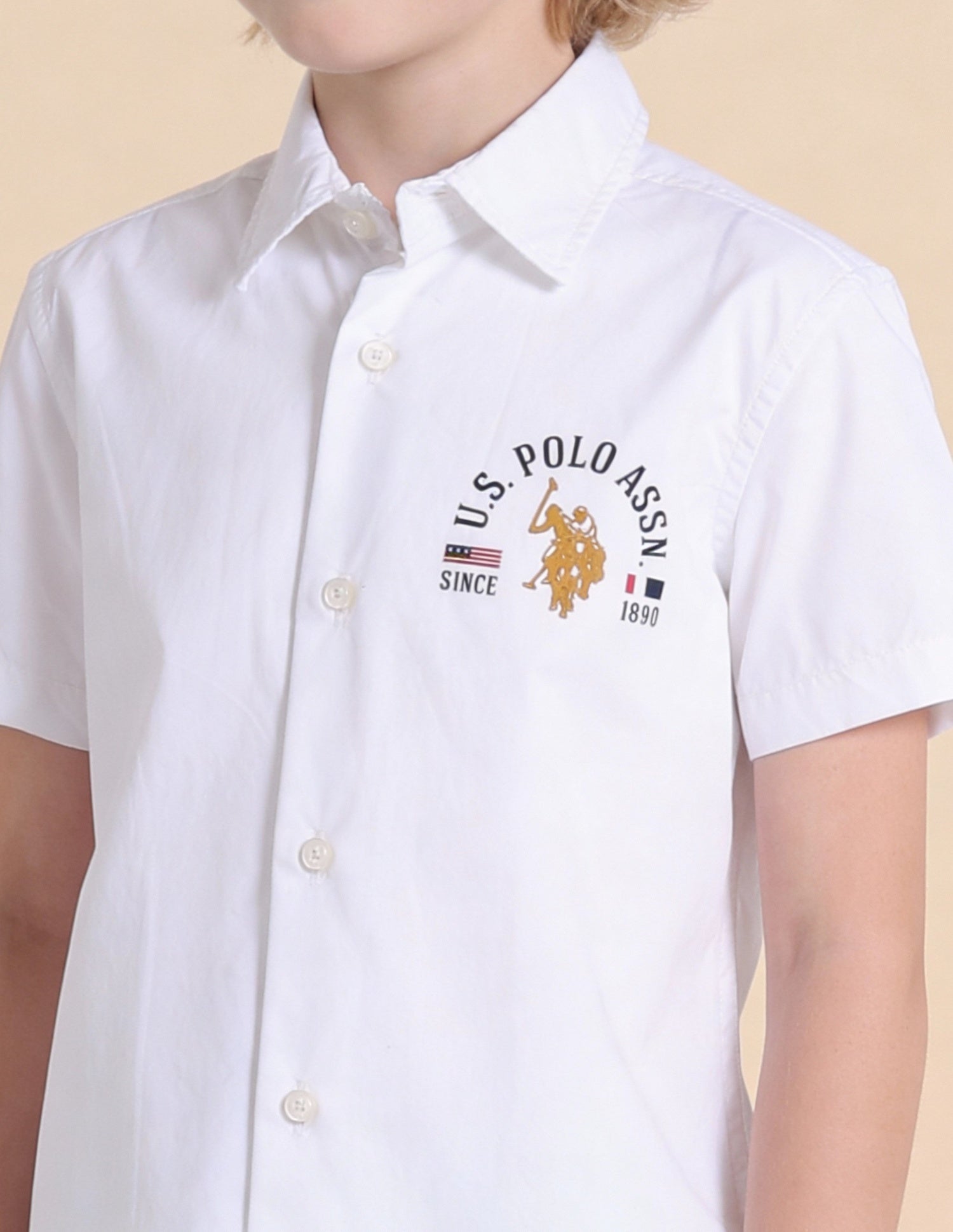 Graphic Brand Printed Regular Fit Shirt White - U.S. Polo Assn. India | Large