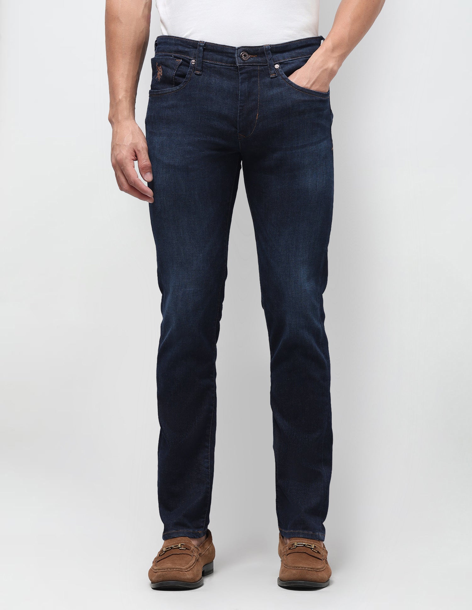 Regallo Skinny Fit Blue Jeans Dark Blue - U.S. Polo Assn. India | Large