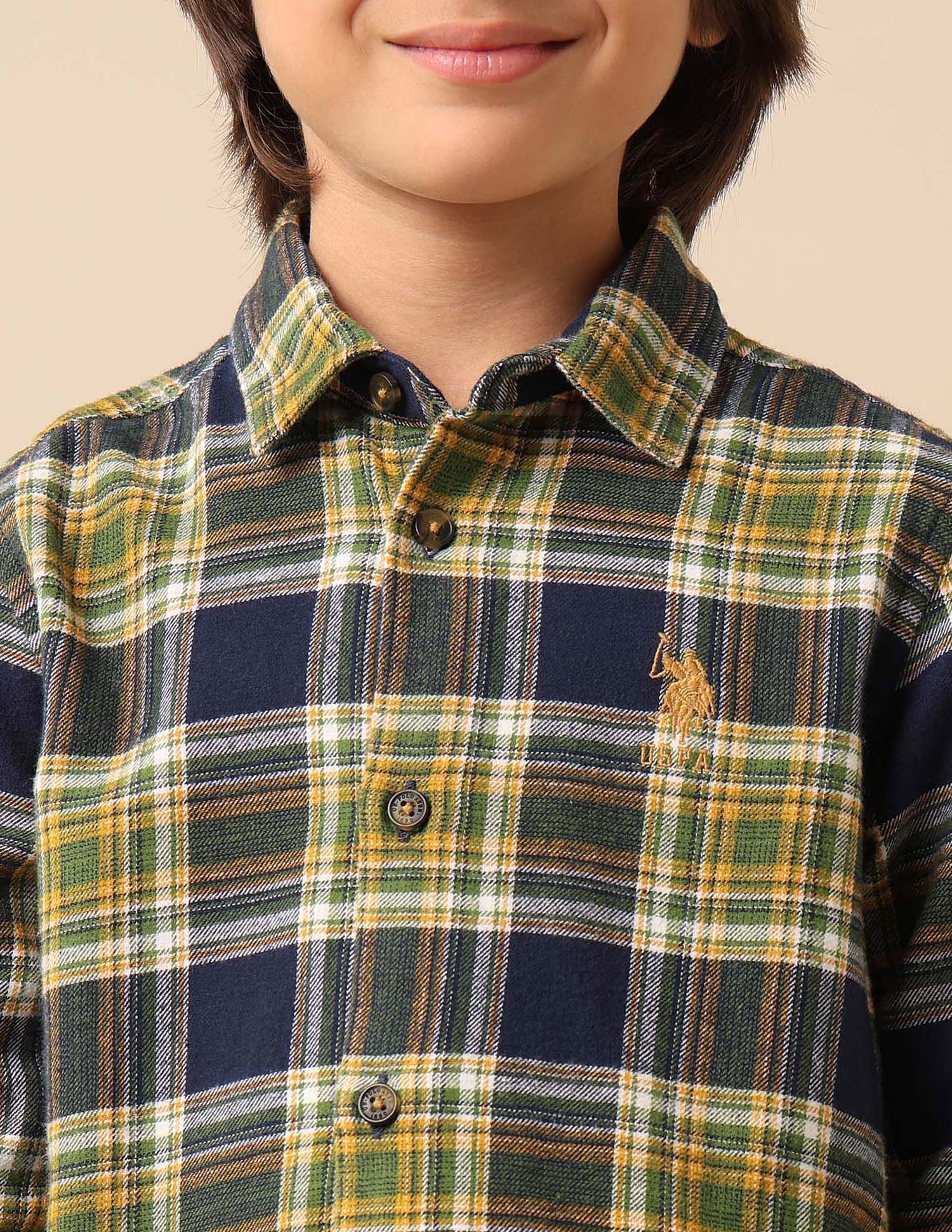 Boys All Over Printed Twill Shirt Navy - U.S. POLO ASSN. | Large