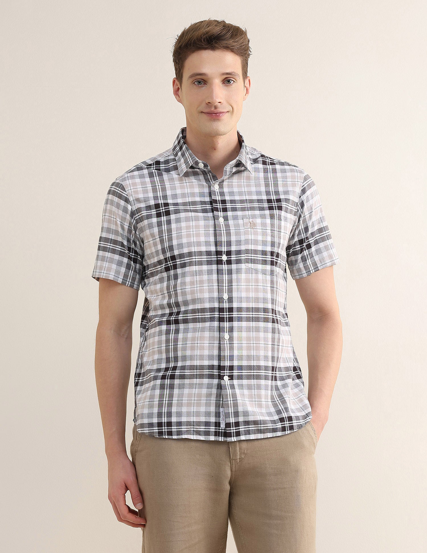 Tartan Checked Regular Fit Shirt Brown - U.S. Polo Assn. India | Large