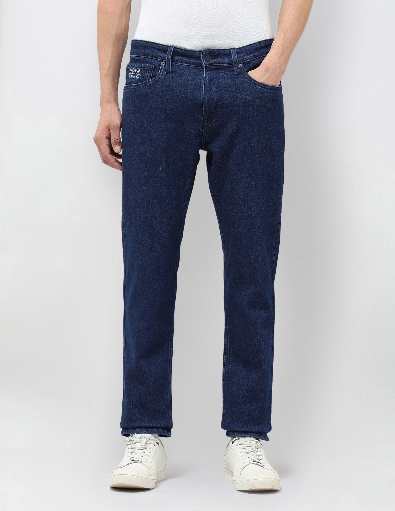 Brandon Slim Tapered Fit Blue Jeans Dark Blue - U.S. POLO ASSN. | Large