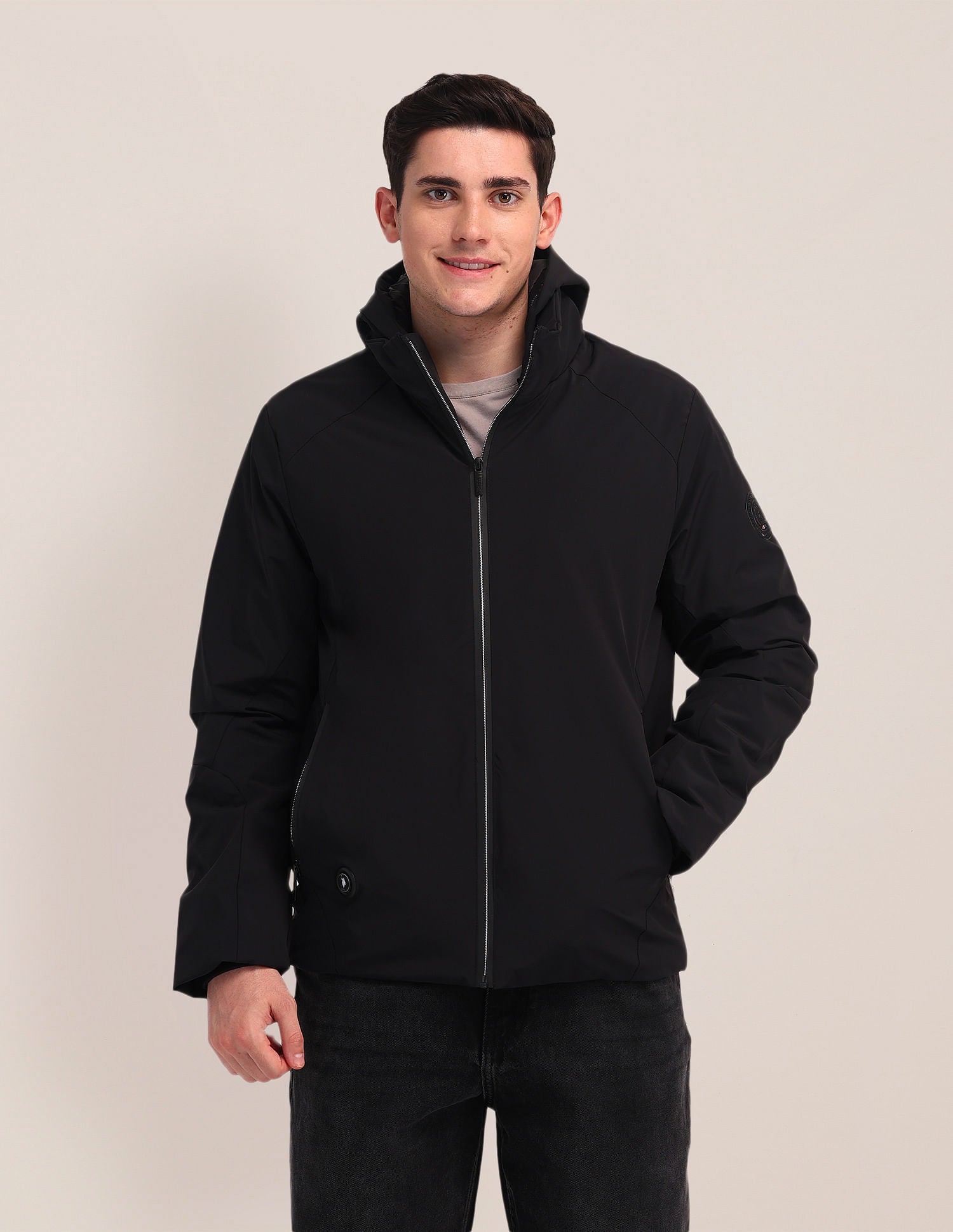 Detachable Hood Padded Jacket Black - U.S. POLO ASSN. | Large
