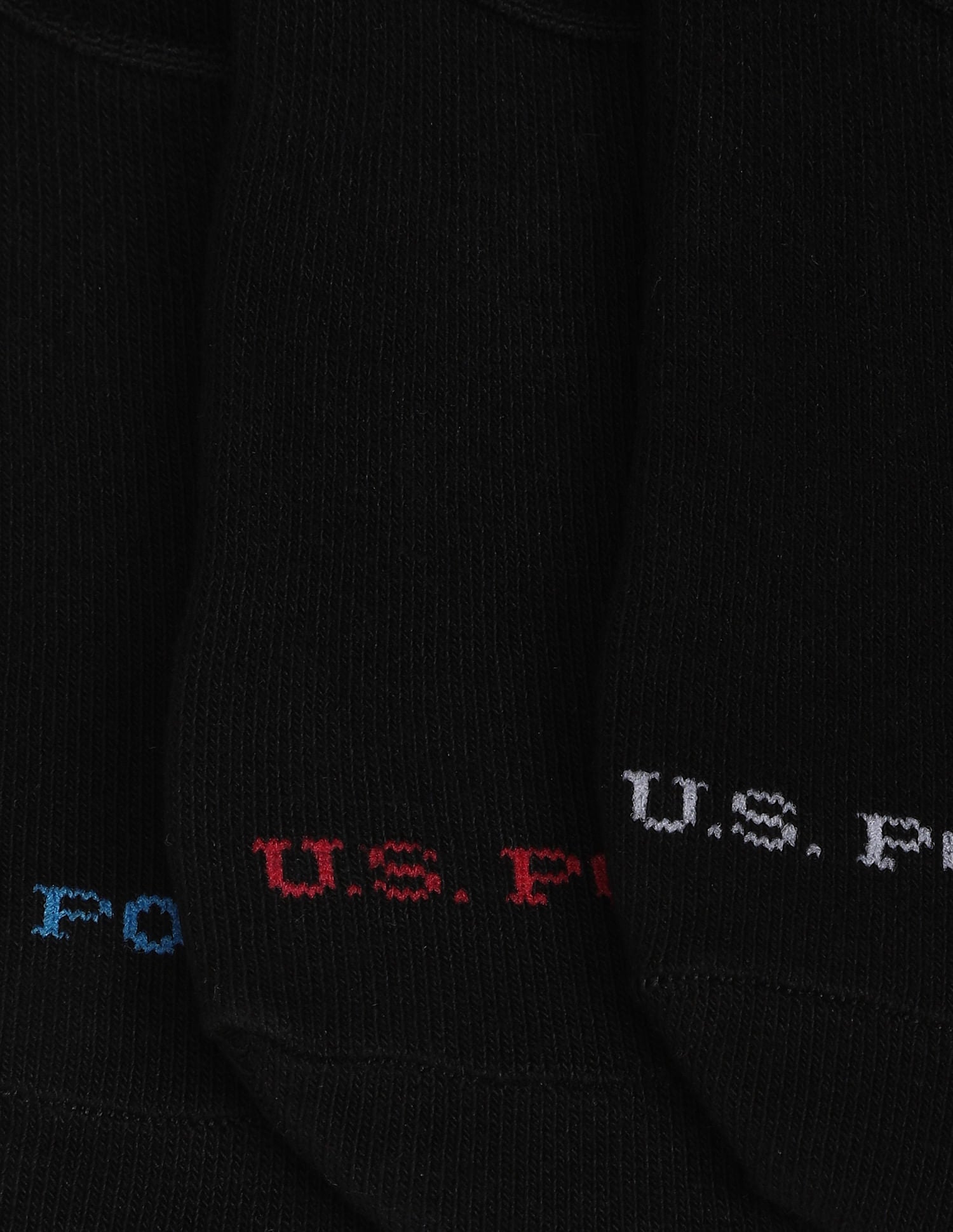 Silicone Grip No Show I646 Socks - Pack Of 3 Black - U.S. POLO ASSN. | Large