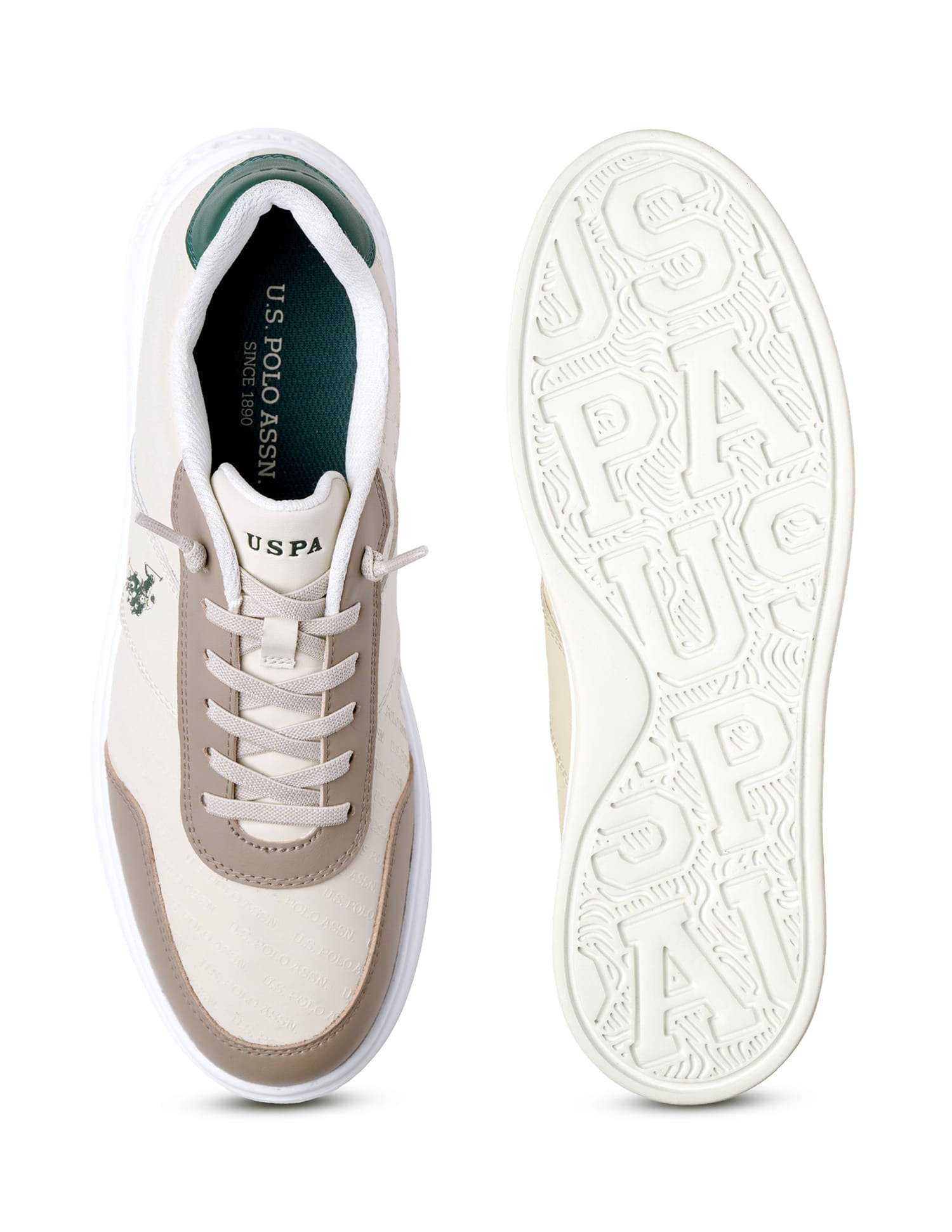 Brand Embossed Cort 2.0 Sneakers Beige - U.S. Polo Assn. India | Large