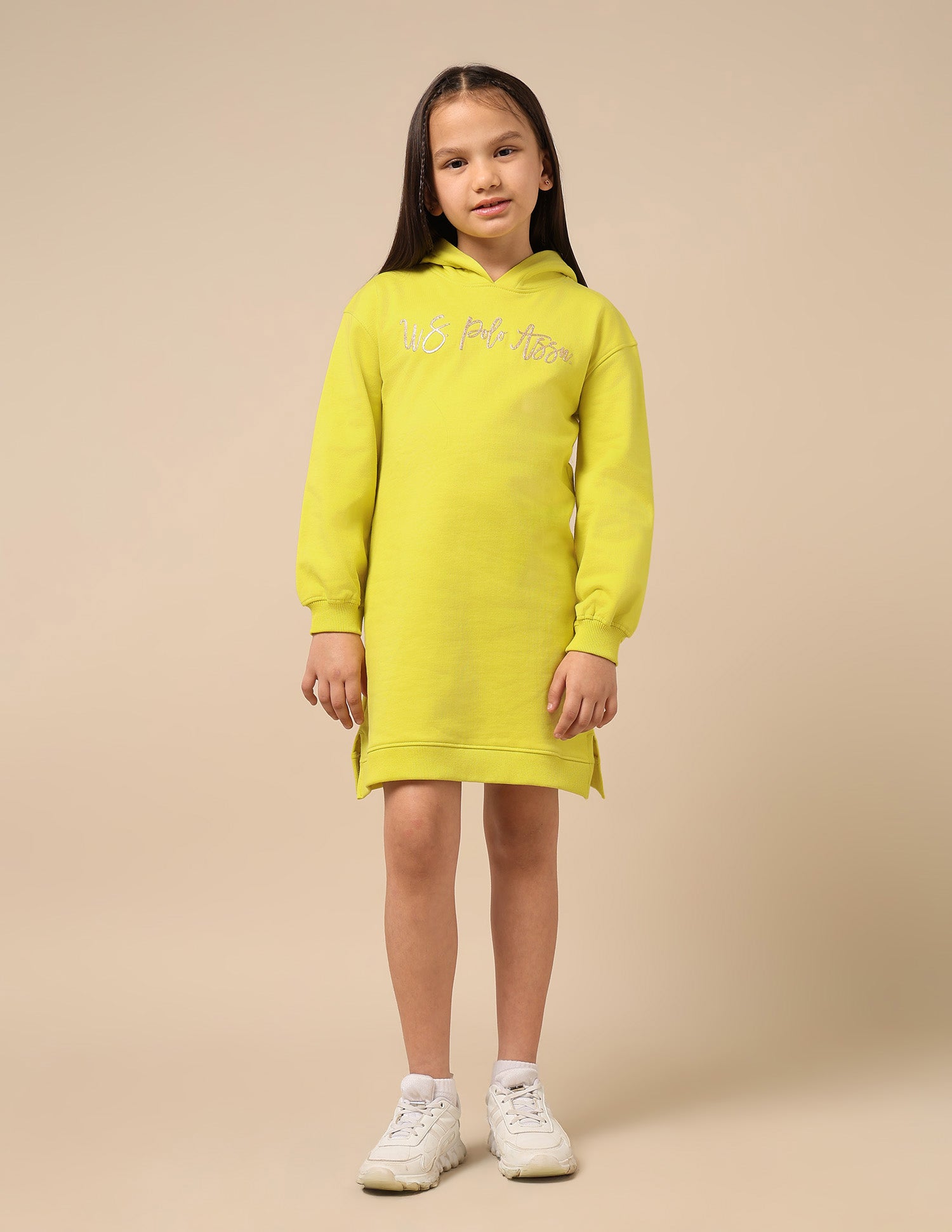 Girls Hooded Sweat Dress Lime - U.S. POLO ASSN. | Large