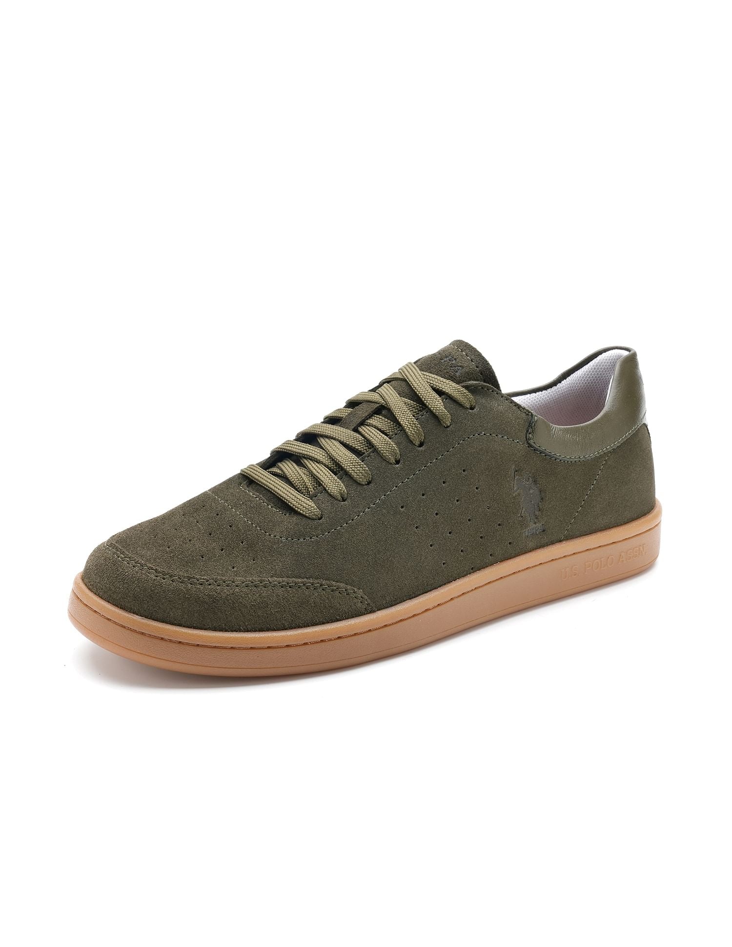 Mens Caldera Leather Sneakers Olive - U.S. POLO ASSN. | Large