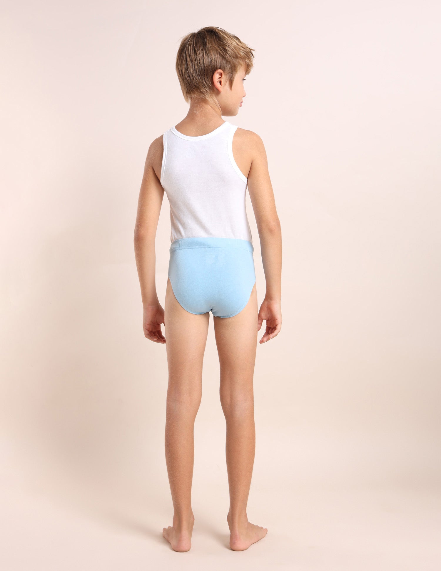 Boys Cotton Spandex Solid Briefs - Pack Of 3 Blue, Green and White - U.S. POLO ASSN. | Large