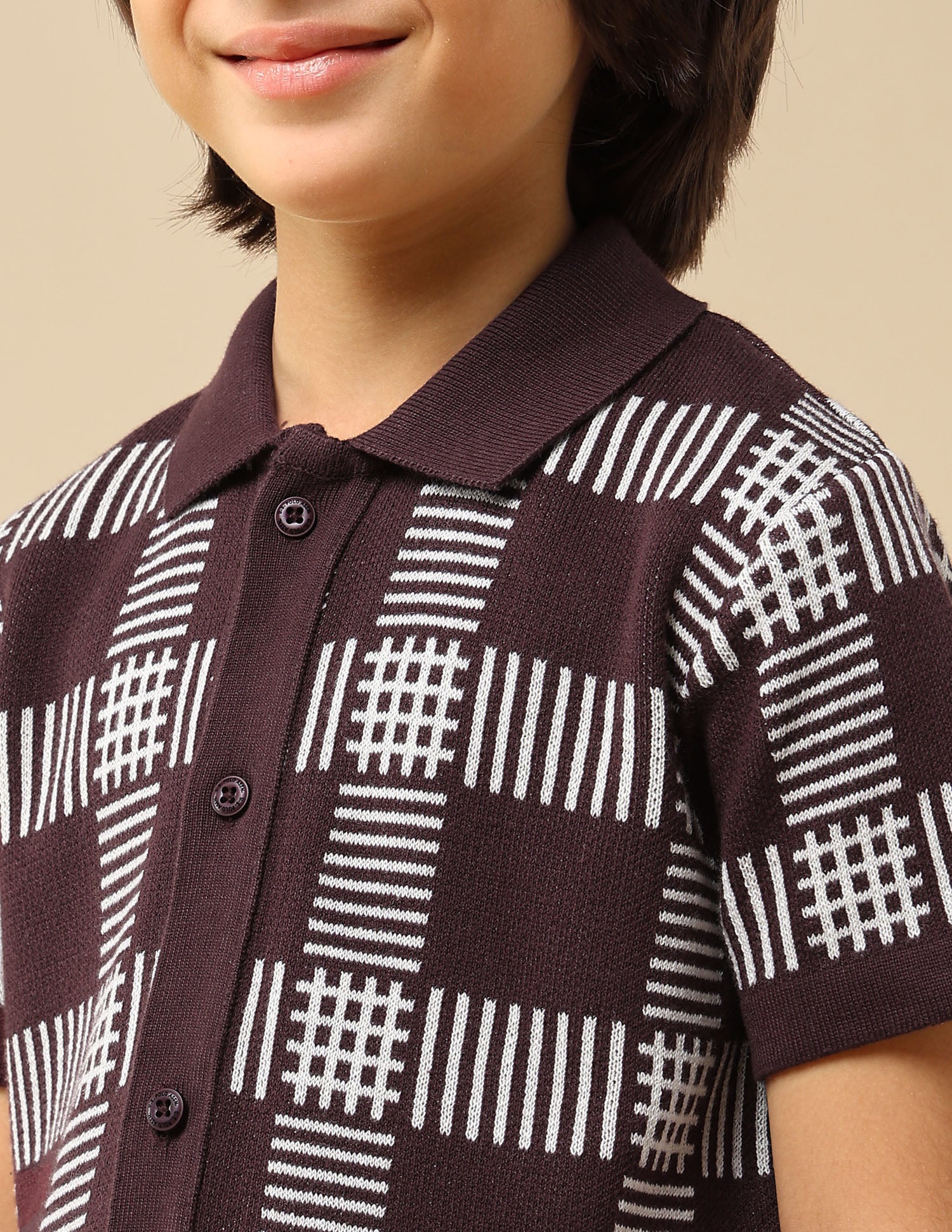 Boys Textured Regular Fit Polo Shirt Dark Brown - U.S. POLO ASSN. | Large