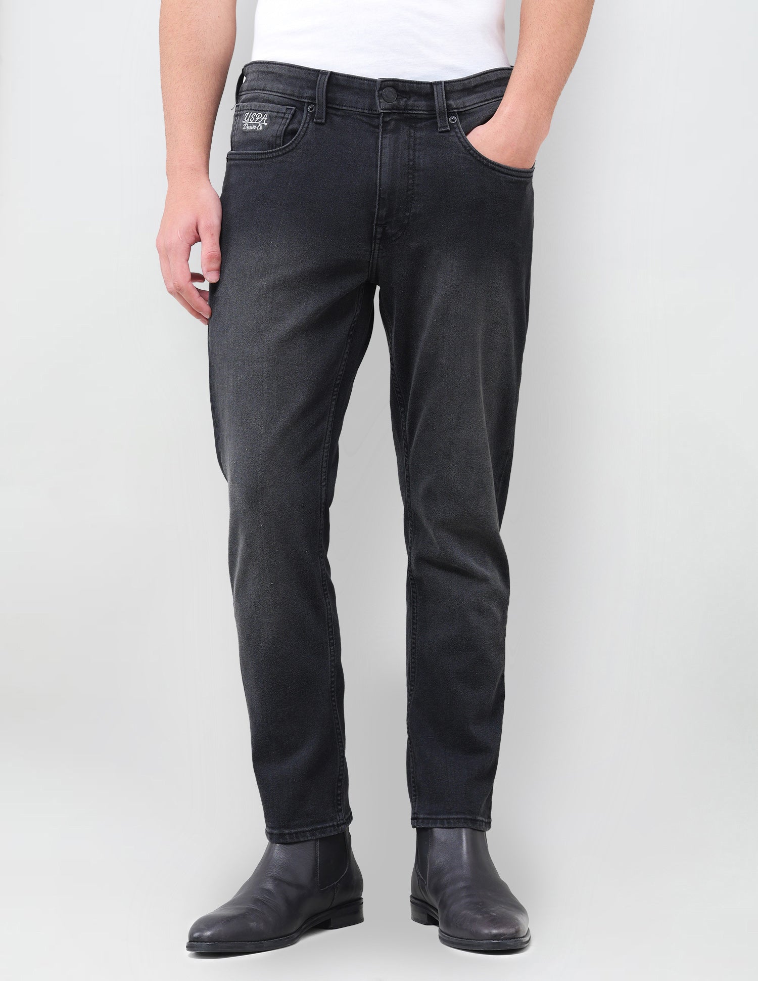 Cole Comfort Cropped Fit Black Jeans Black - U.S. Polo Assn. India | Large
