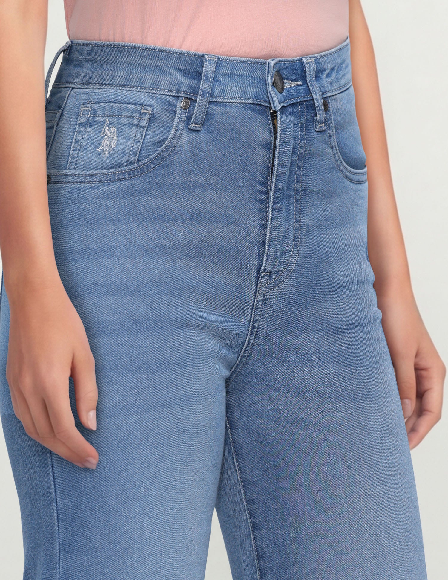 High Rise Flared Fit Jeans Blue - U.S. Polo Assn. India | Large