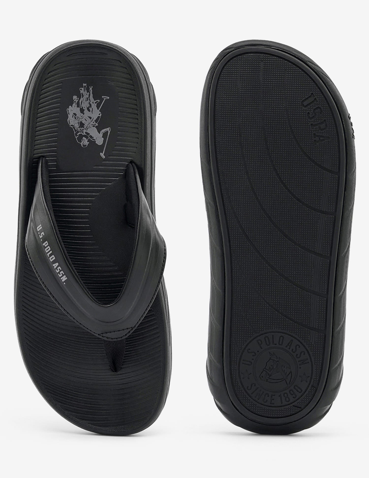 Broad Strap Celtic Flip Flops Black - U.S. Polo Assn. India | Large