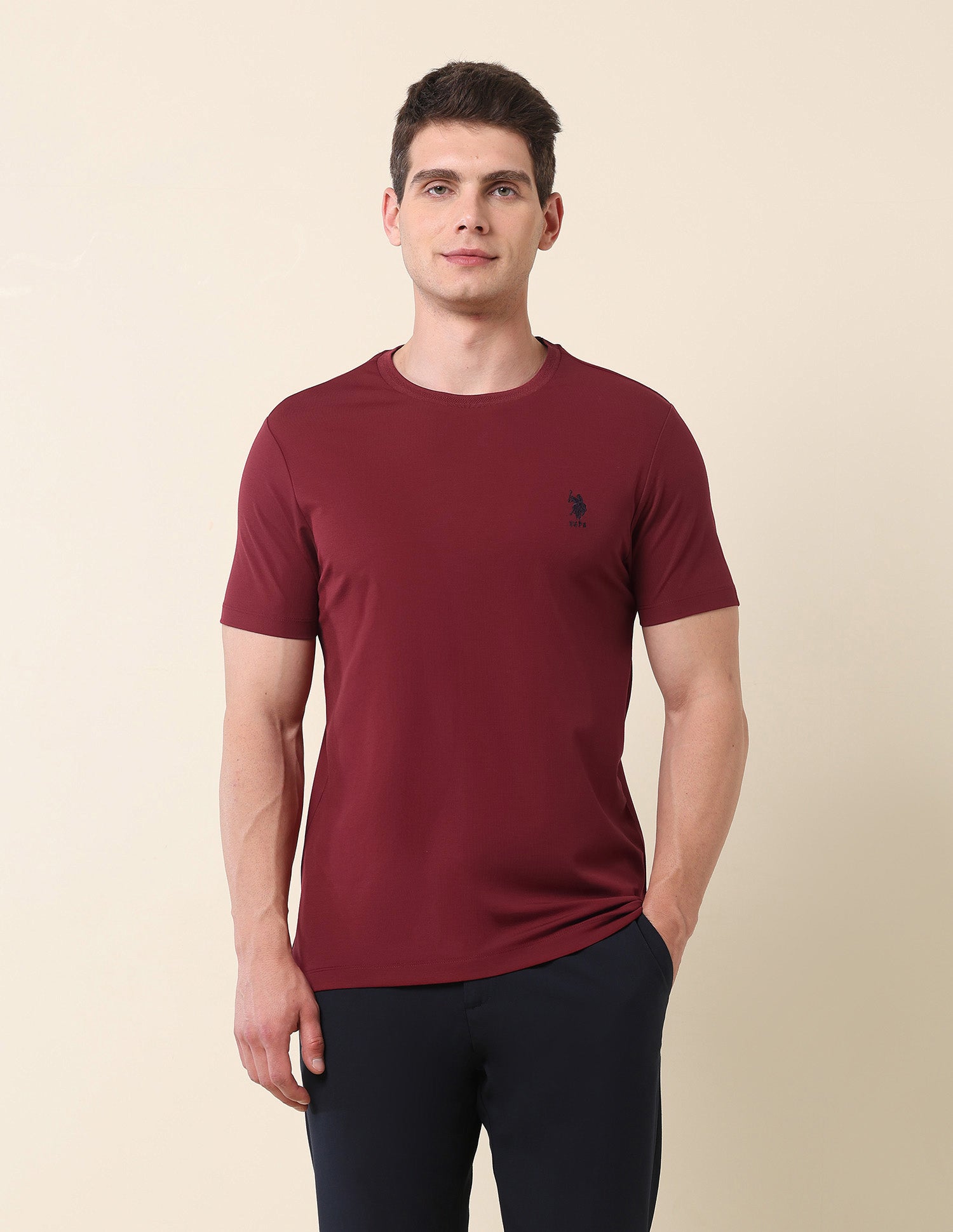 Slim Fit Classic T-Shirt Maroon - U.S. Polo Assn. India | Large