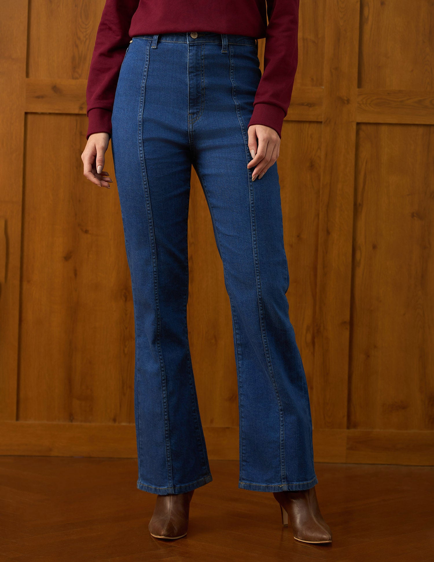 Ultra-high Rise Bootcut Jeans Dark Blue - U.S. POLO ASSN. | Large