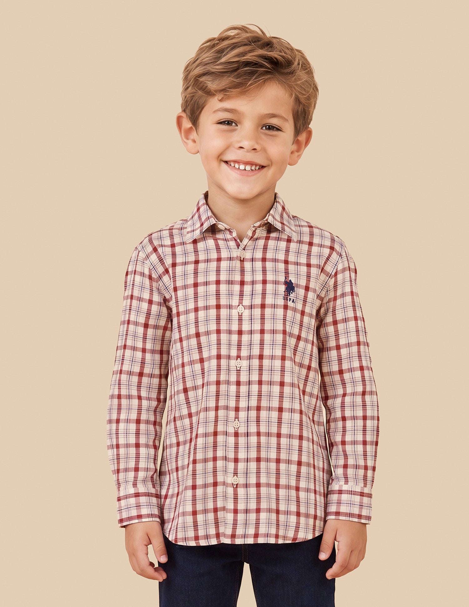 Tartan Checked Twill Shirt Red - U.S. Polo Assn. India | Large
