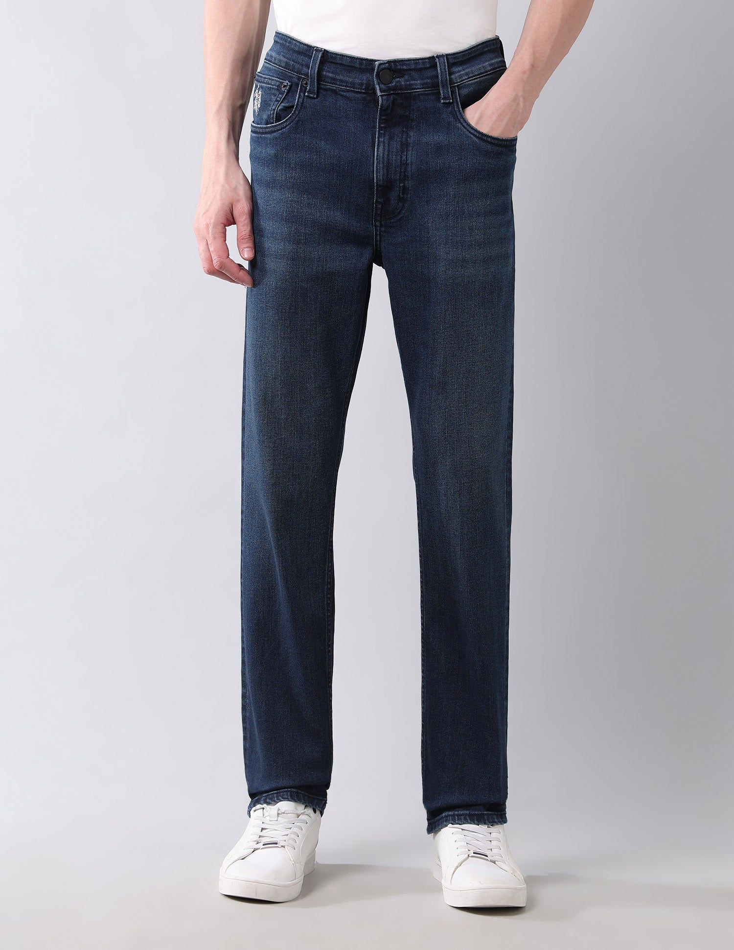 Harold Slim Straight Fit Blue Vintage Jeans Dark Wash - U.S. Polo Assn. India | Large