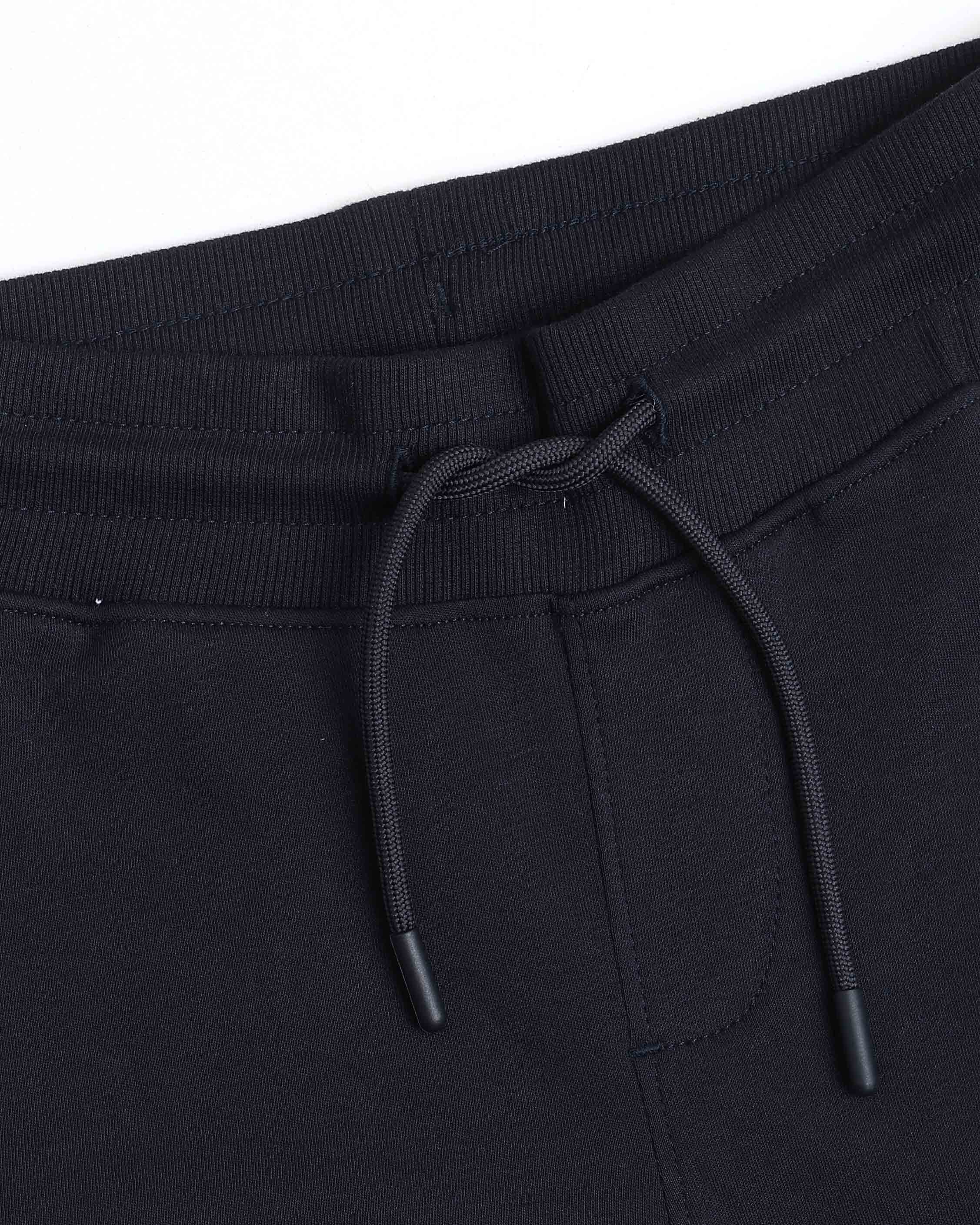 Boys Mid Rise Solid Joggers Navy - U.S. Polo Assn. India | Large