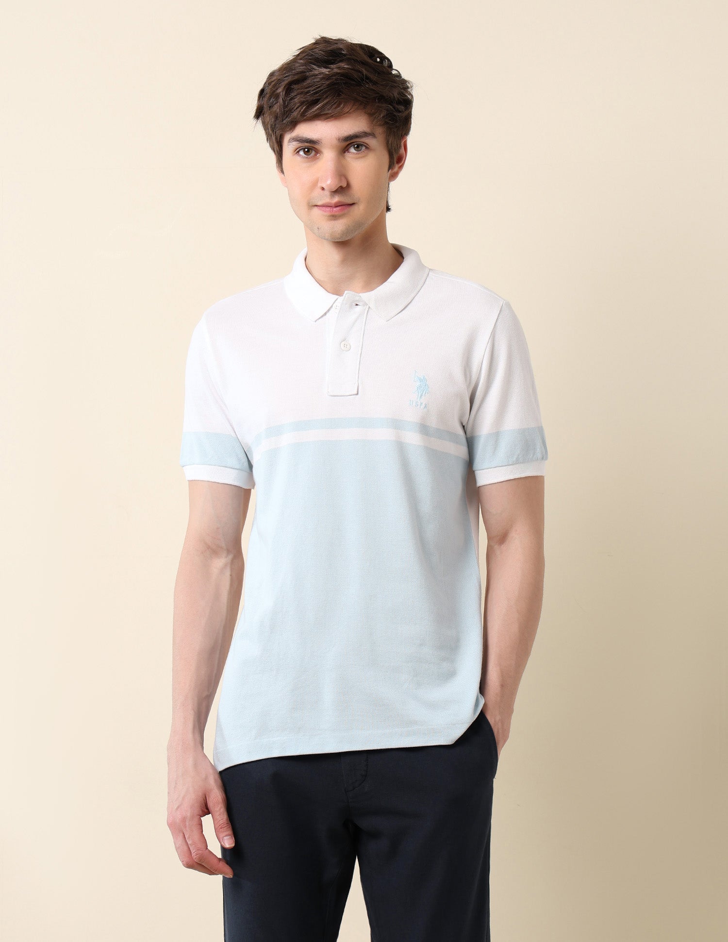 Colourblocked Classic Polo Shirt White - U.S. POLO ASSN. | Large