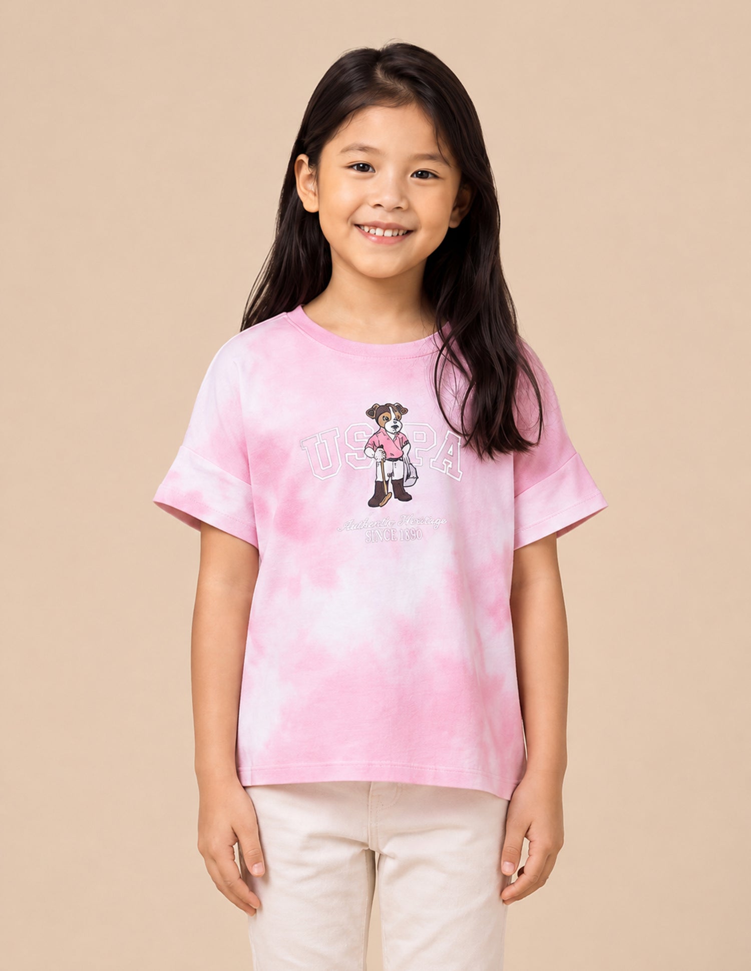 Tie Dye Graphic Printed Relaxed Fit Top Pink - U.S. Polo Assn. India | Large