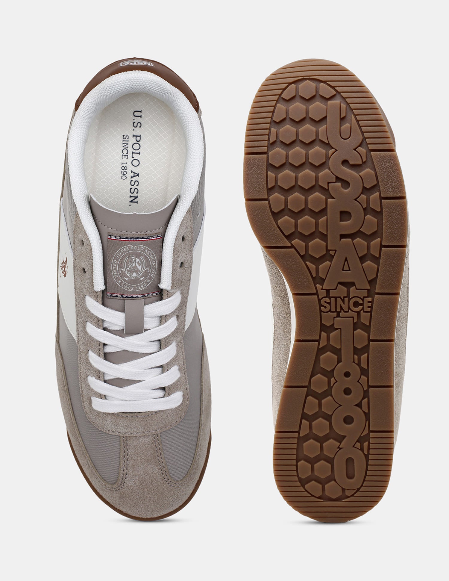 Colour Blocked Lace Ups Gallop Sneakers Beige - U.S. Polo Assn. India | Large