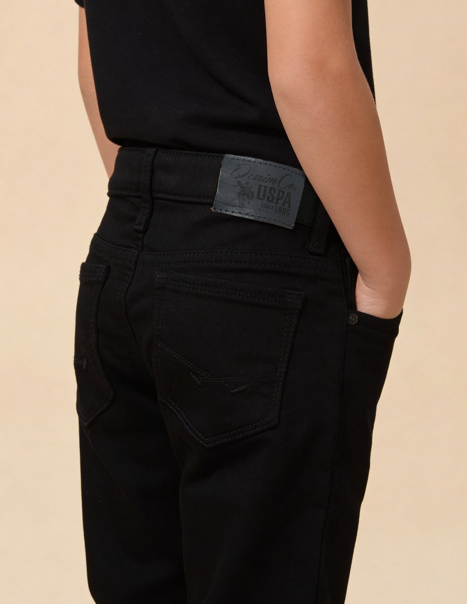 Mid Rise Relaxed Fit Jeans Black - U.S. Polo Assn. India | Large