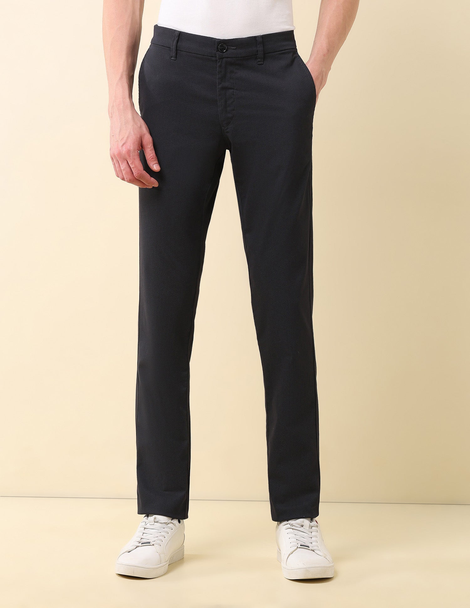 Denver Slim Fit Twill Trousers Black - U.S. Polo Assn. India | Large