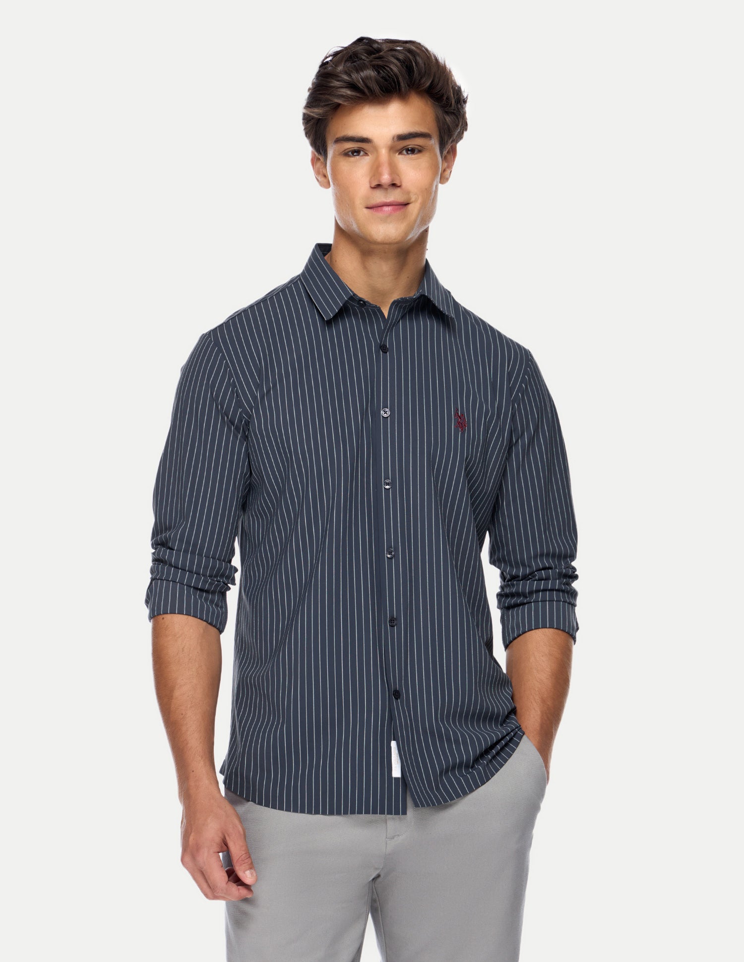 Vertical Striped Knitted Shirt Navy - U.S. Polo Assn. India | Large