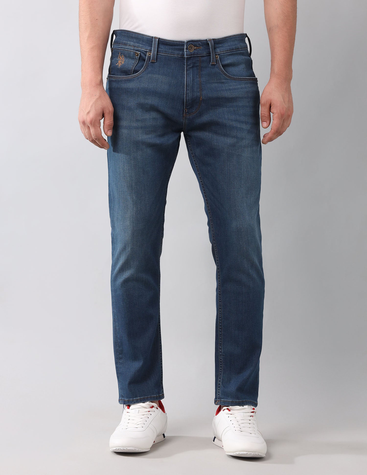 Henry Tapered Fit Super Stretch Jeans Mid Wash - U.S. Polo Assn. India | Large
