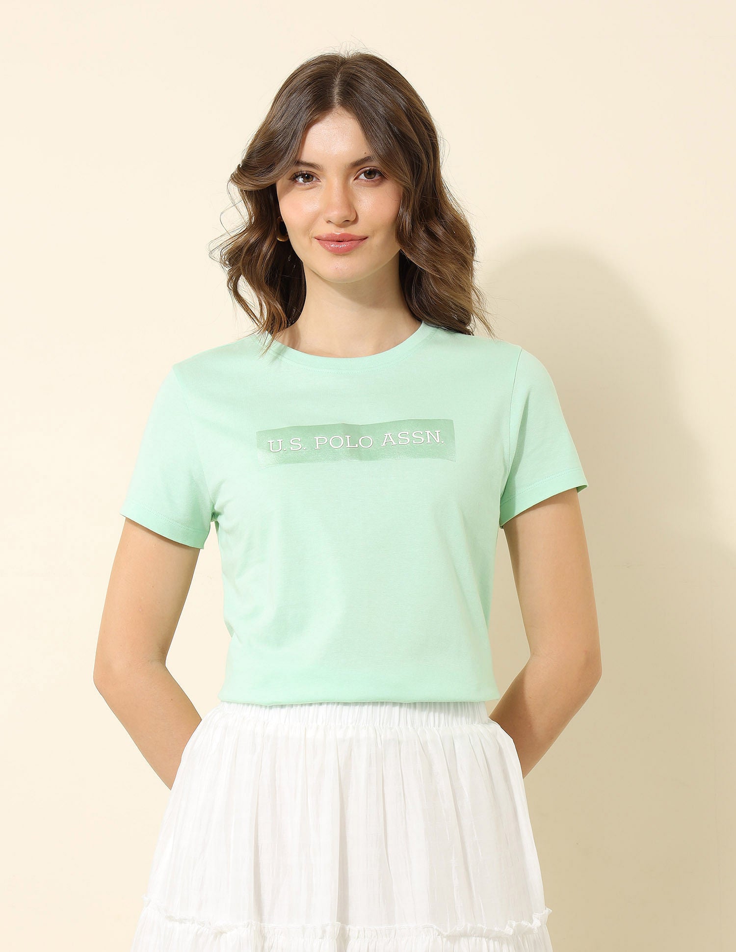 Regular Fit Brand Printed T-Shirt Mint - U.S. POLO ASSN. | Large