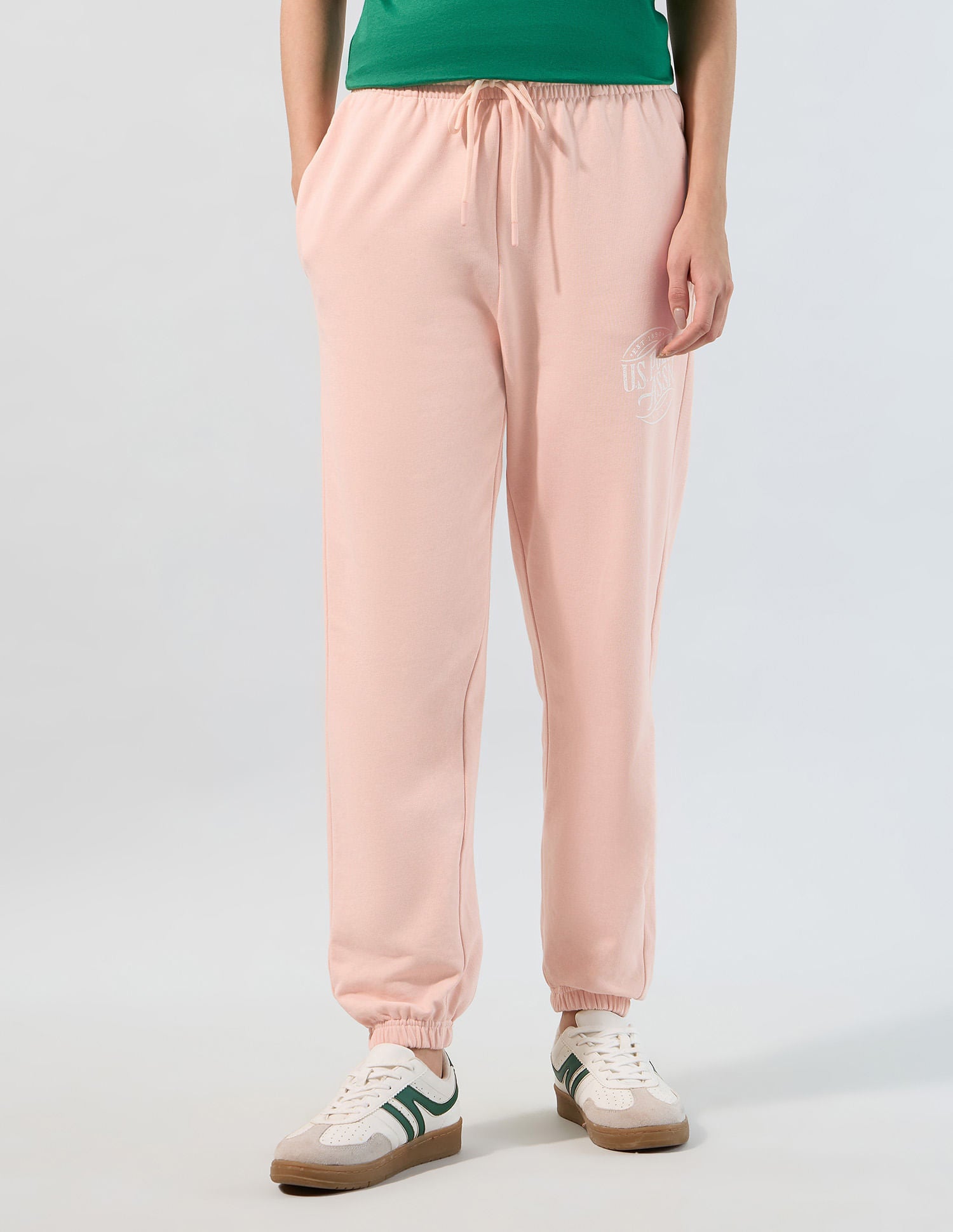 Solid Jogger Fit Trousers Pink - U.S. POLO ASSN. | Large