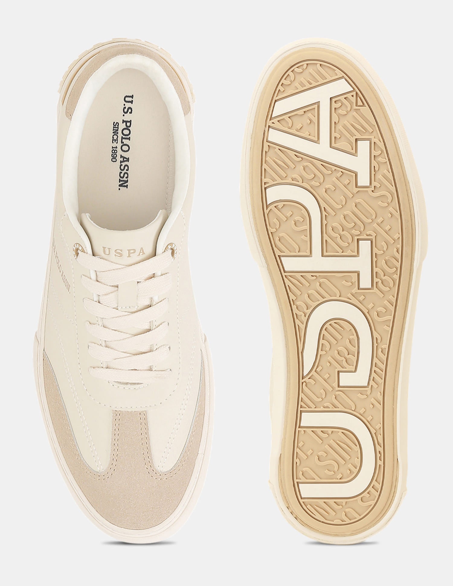 Men Colourblocked Gian 4.0 Sneakers Beige - U.S. Polo Assn. India | Large