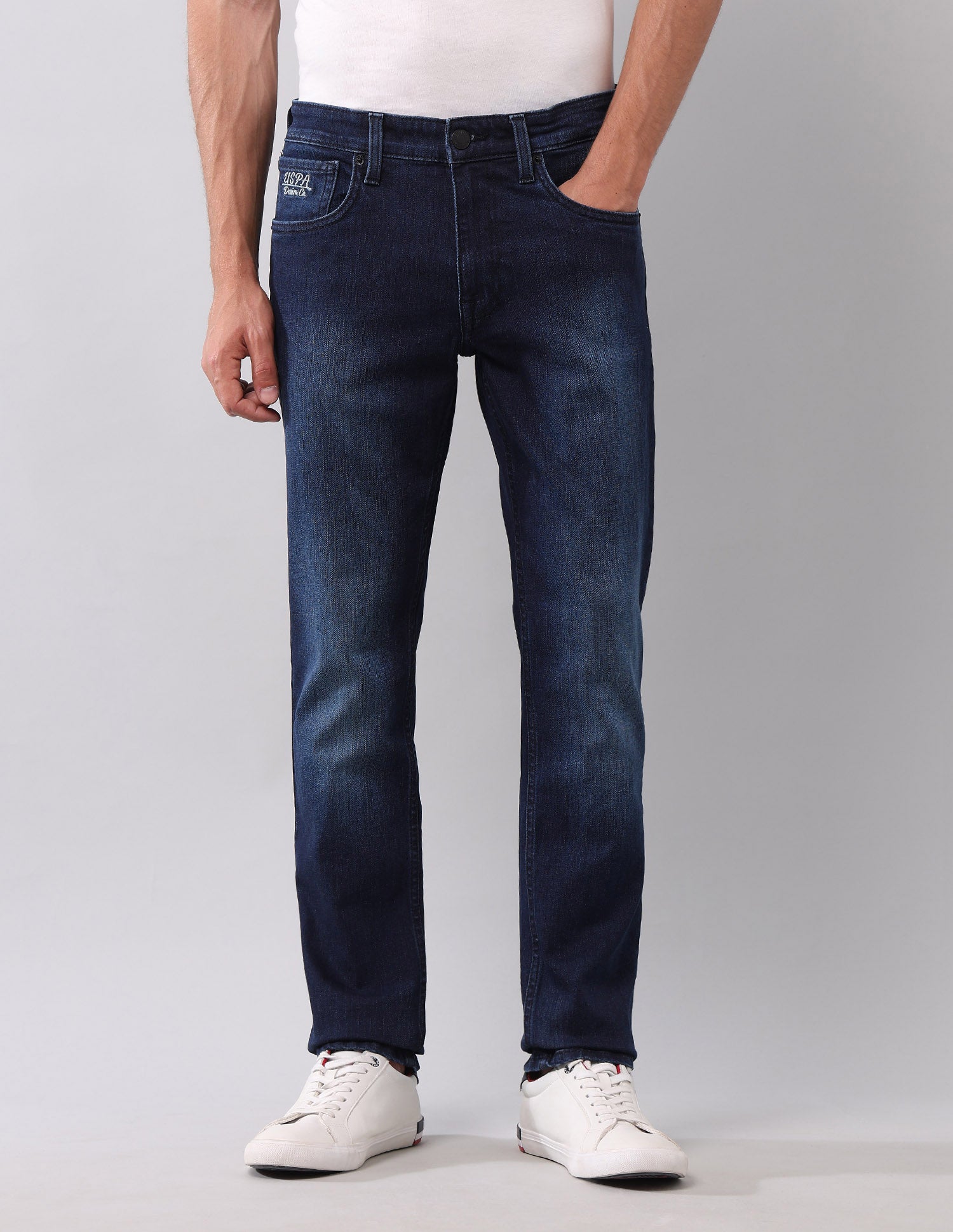 Brandon Slim Tapered Fit Blue Jeans Blue - U.S. POLO ASSN. | Large