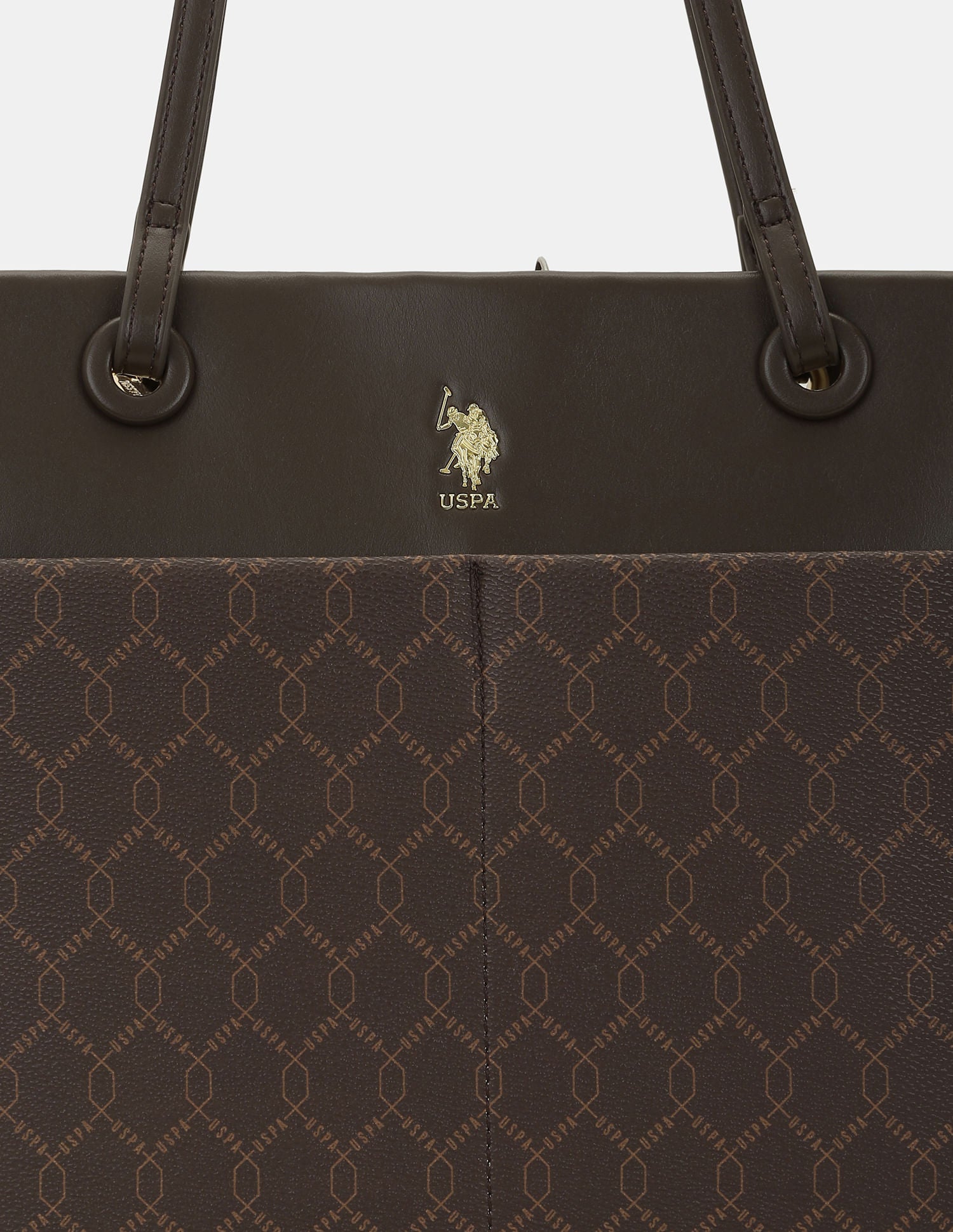 Women Bria Multipurpose Monogram Tote Bag Brown - U.S. POLO ASSN. | Large