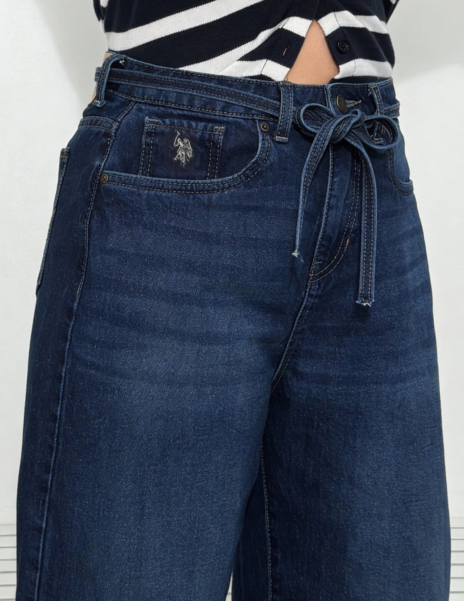 Mid Rise Barrel Fit Jeans Blue - U.S. Polo Assn. India | Large