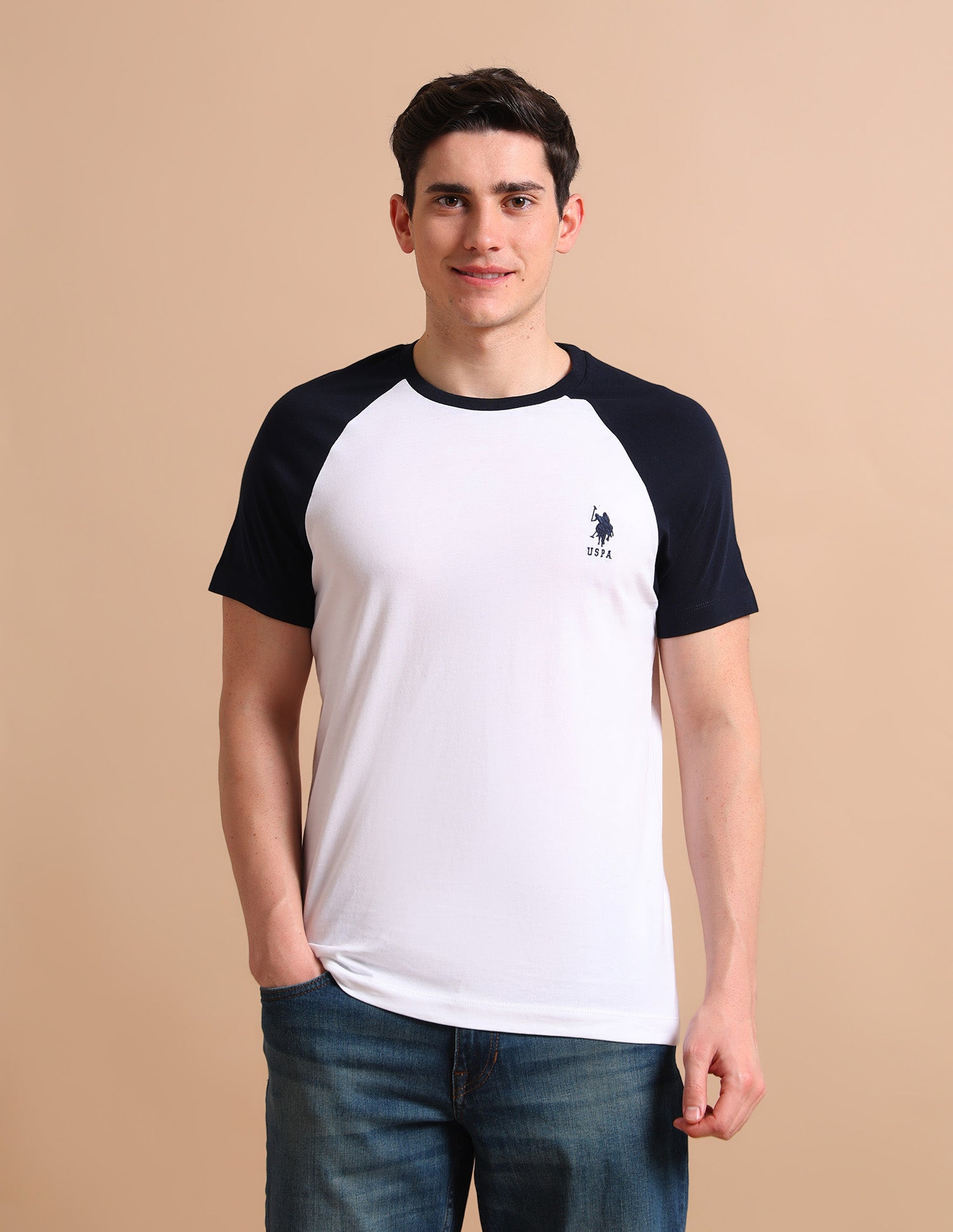 Varsity Colour Block T-Shirt White - U.S. POLO ASSN. | Large