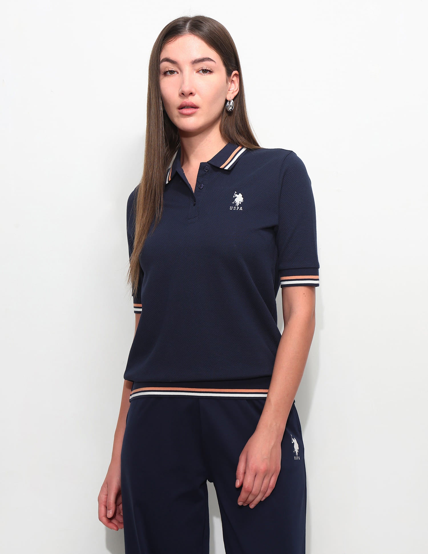 Relaxed Fit Solid Polo Shirt Blue - U.S. Polo Assn. India | Large