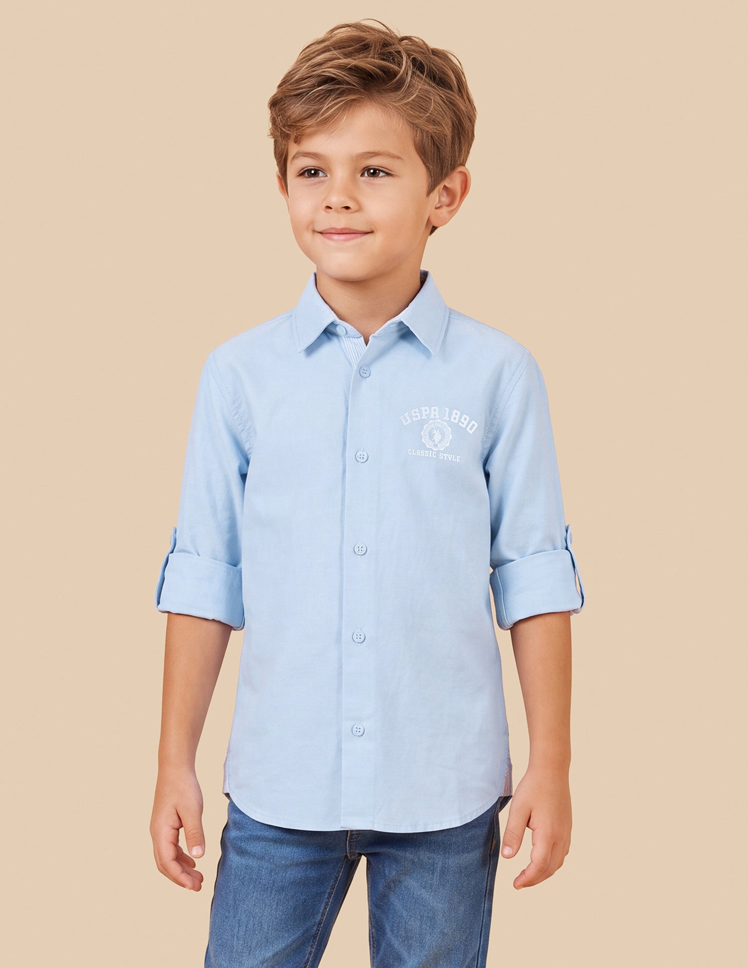 Oxford Regular Fit Shirt Light Blue - U.S. Polo Assn. India | Large