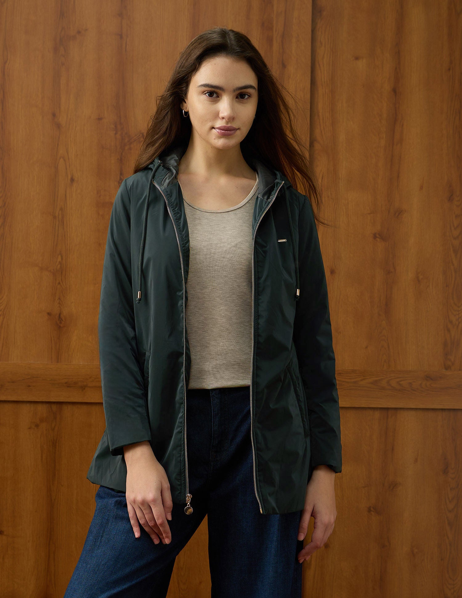 Solid Regular Fit Hooded Jacket Green - U.S. POLO ASSN. | Large