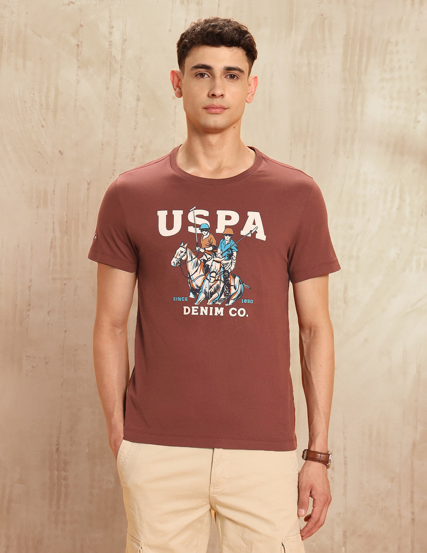 Graphic Brand Printed Legend Of Horseshoe T-Shirt Rust - U.S. POLO ASSN. | Large