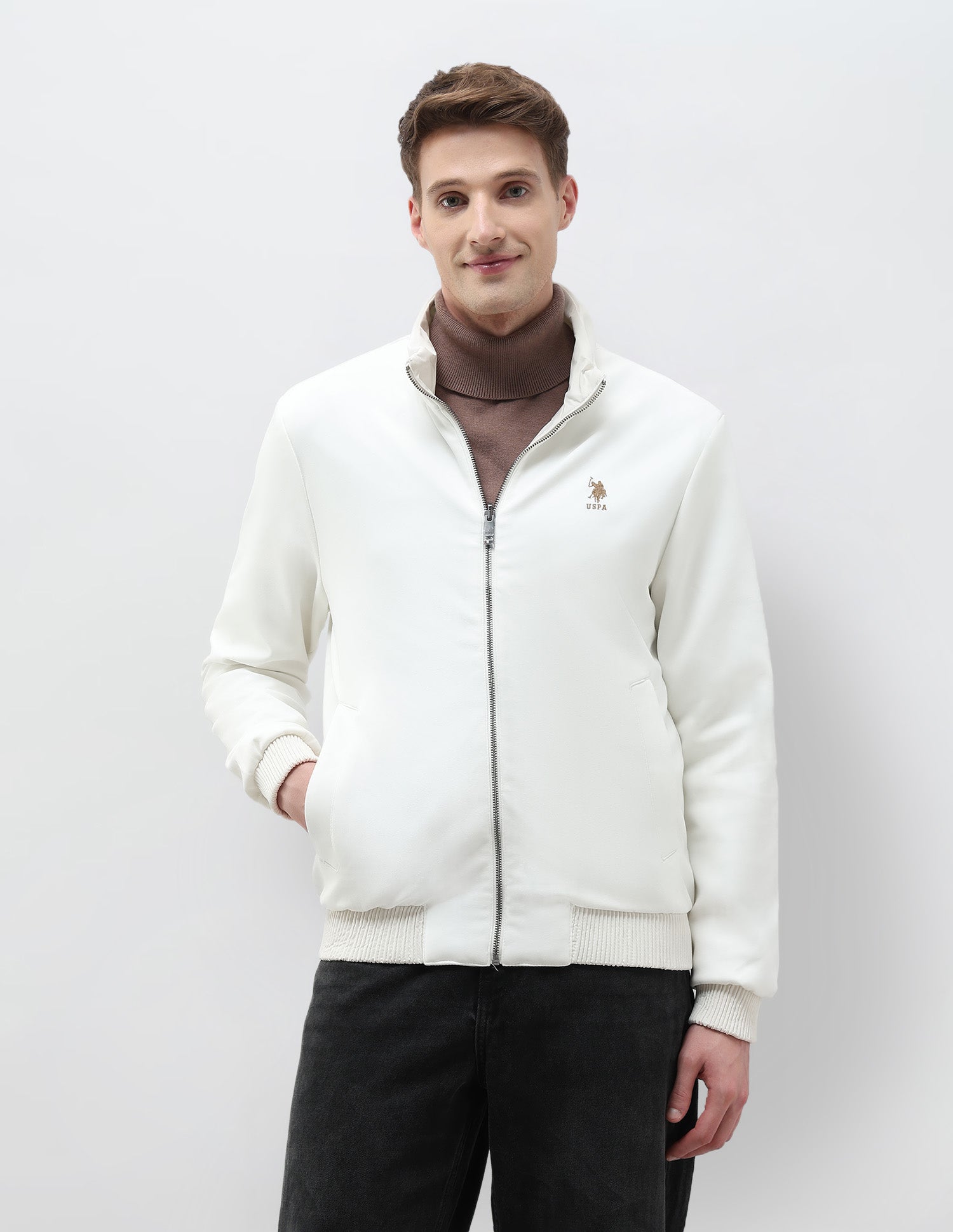 Reversible Solid Regular Fit Jacket Ecru - U.S. Polo Assn. India | Large