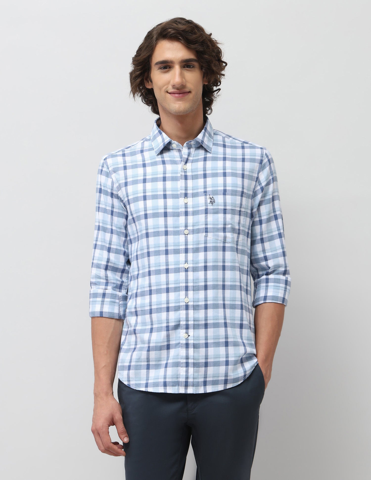 Grid Tattersall Checked Tailored Fit Shirt