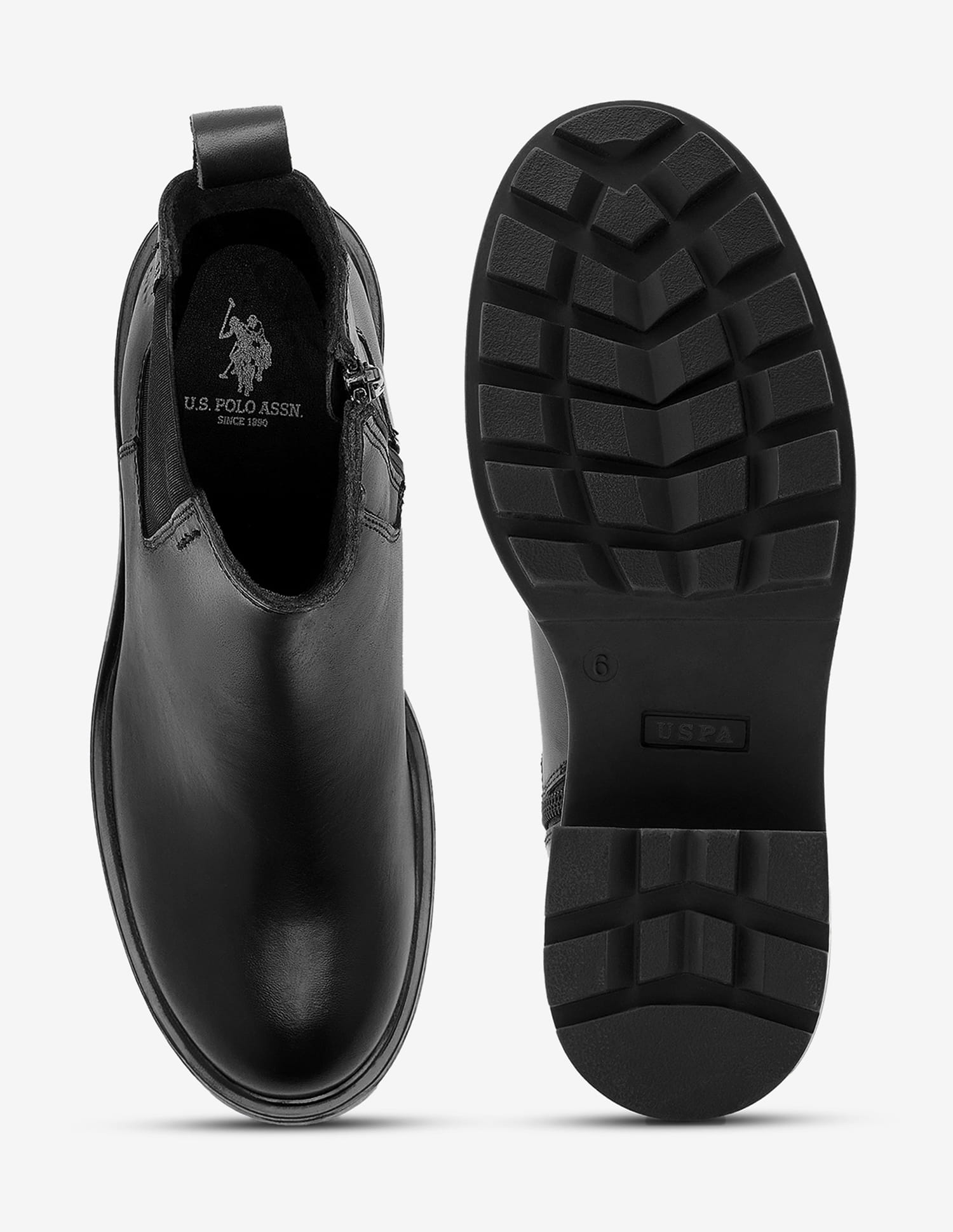 Mynta Leather Chelsea Boots Black - U.S. Polo Assn. India | Large